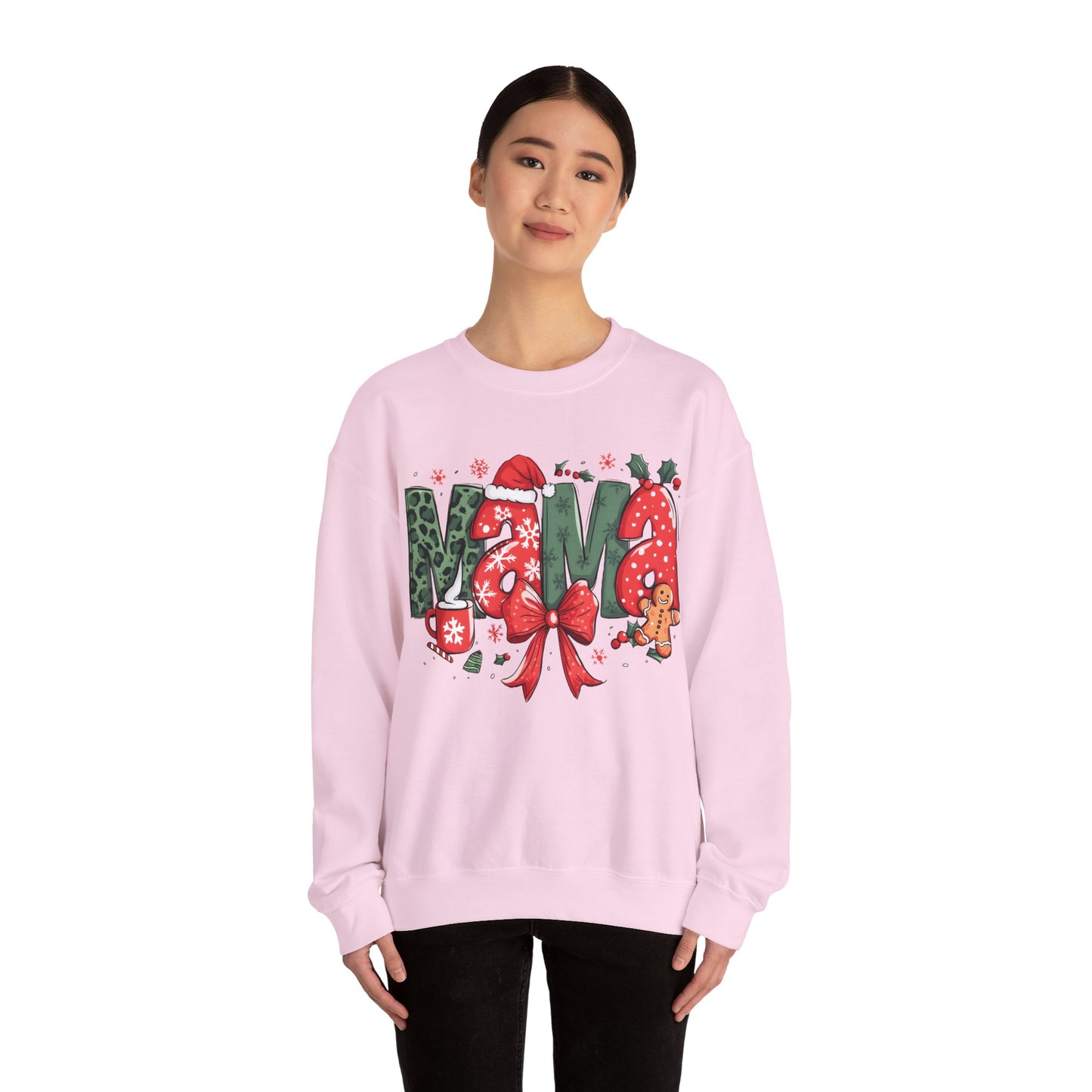 Personalized Christmas Holiday Sweatshirt, Custom Mom Holiday Apparel, Christmas Coffee and Gingerbread Sweatshirt
