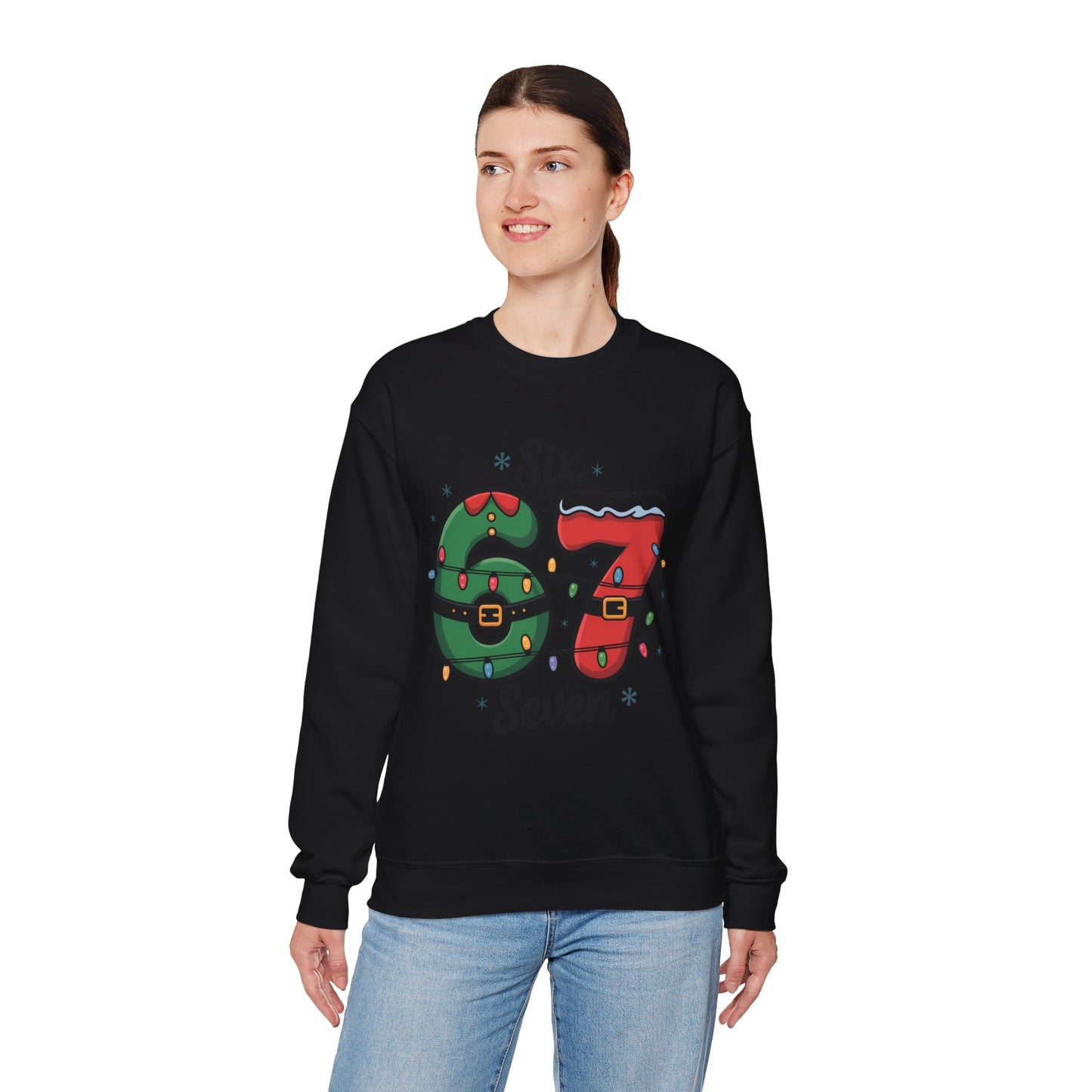 Matching Christmas 6 and 7 Sweatshirts | Cute Holiday Family Outfits | Festive Xmas Couple | Cozy Winter Unisex Sweatshirt