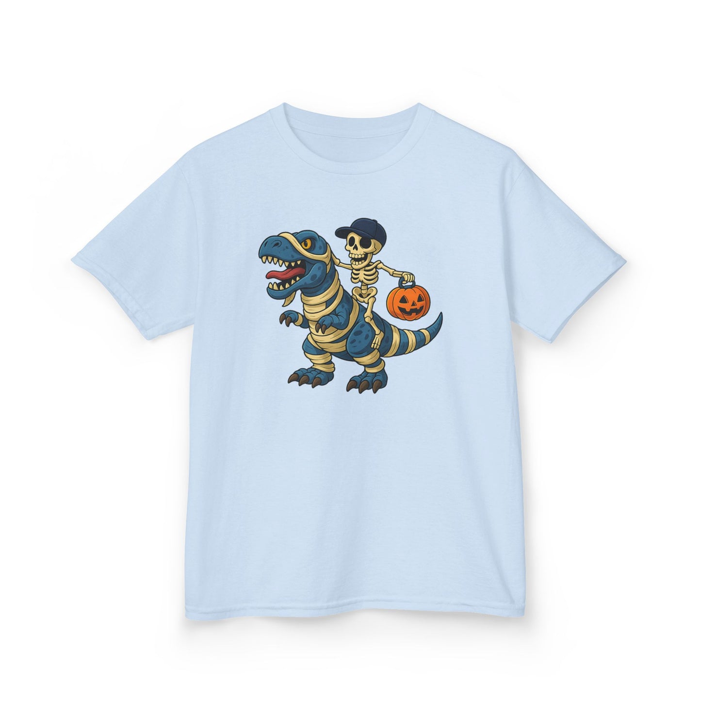Scary Halloween Dinosaur Kids, Funny Halloween Skeleton Heavy Cotton™ Tee