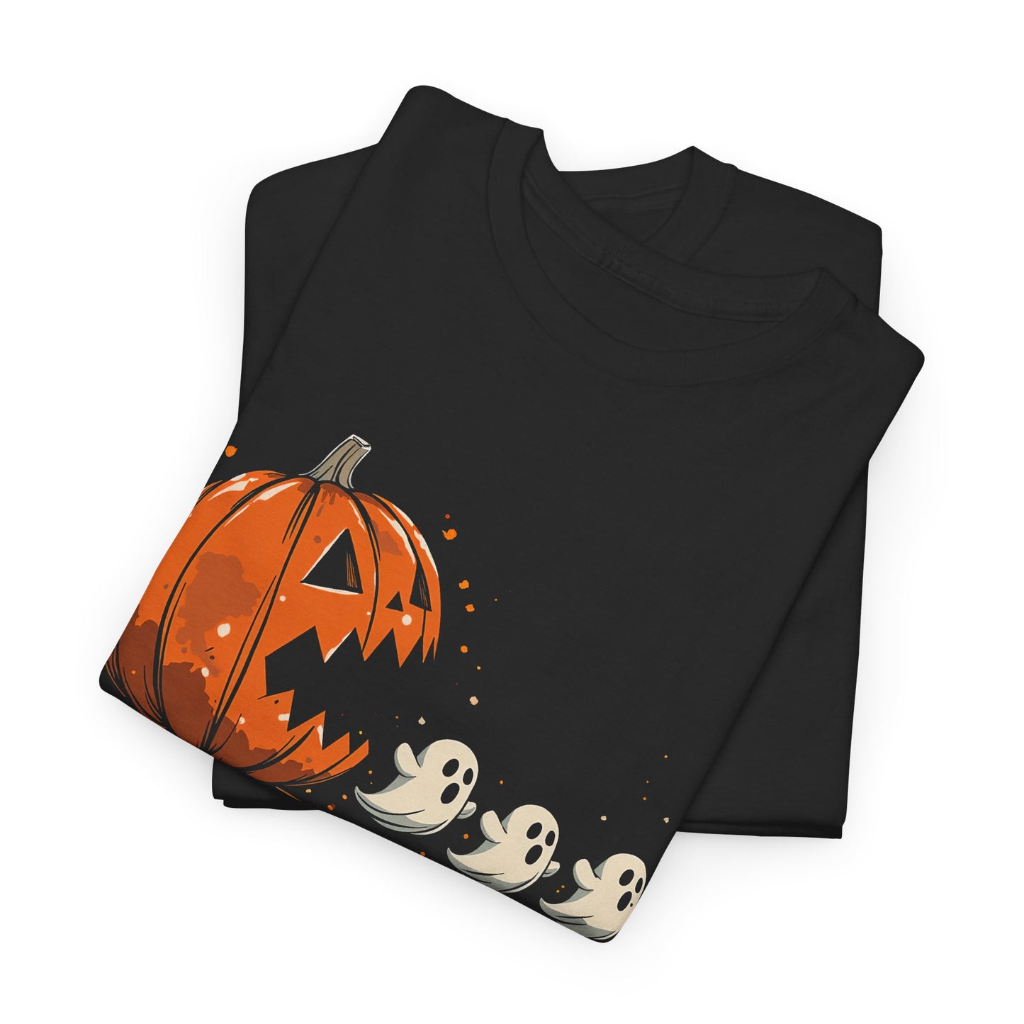 Funny Halloween Pumpkin Chasing Ghost, Retro Funny Boo Ghost Shirt, Spooky Halloween Unisex T-Shirt