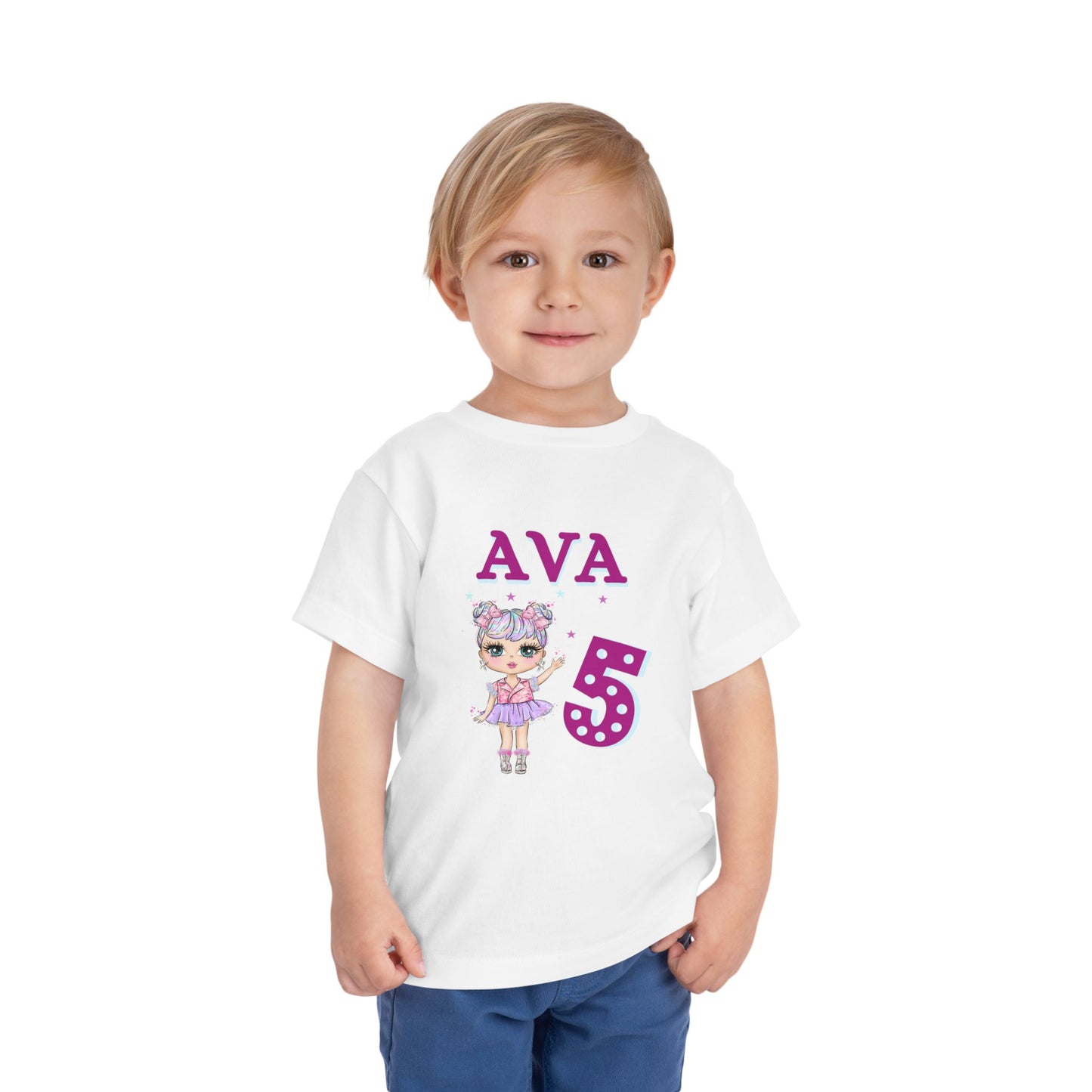 Personalized Doll Birthday T-Shirt for kids, Custom Name Lol Doll Kids, Kids Tee Personalized Doll Birthday T-Shirt Toddler Short Sleeve Tee