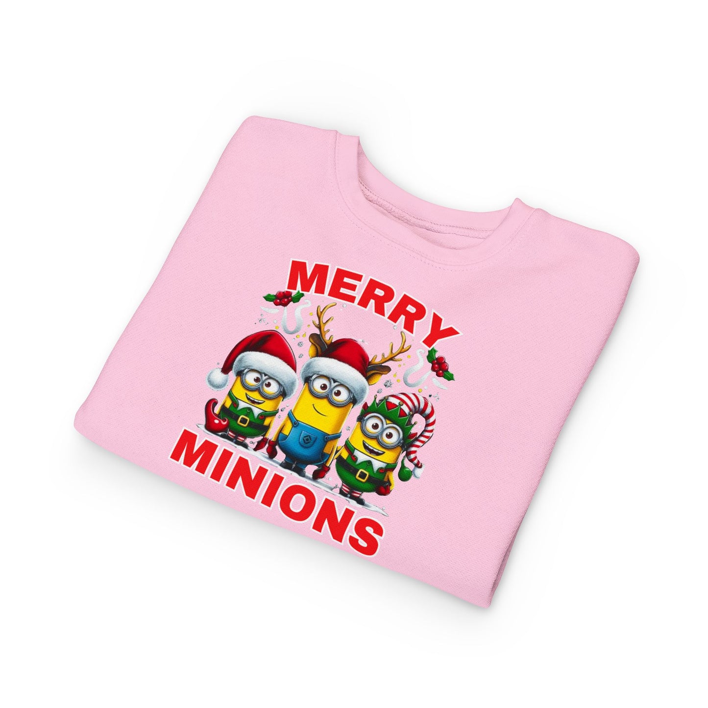 Christmas Minion Holiday Minions Sweatshirt | Cute Xmas Graphic Family Matching Toddler Sweatshirt
