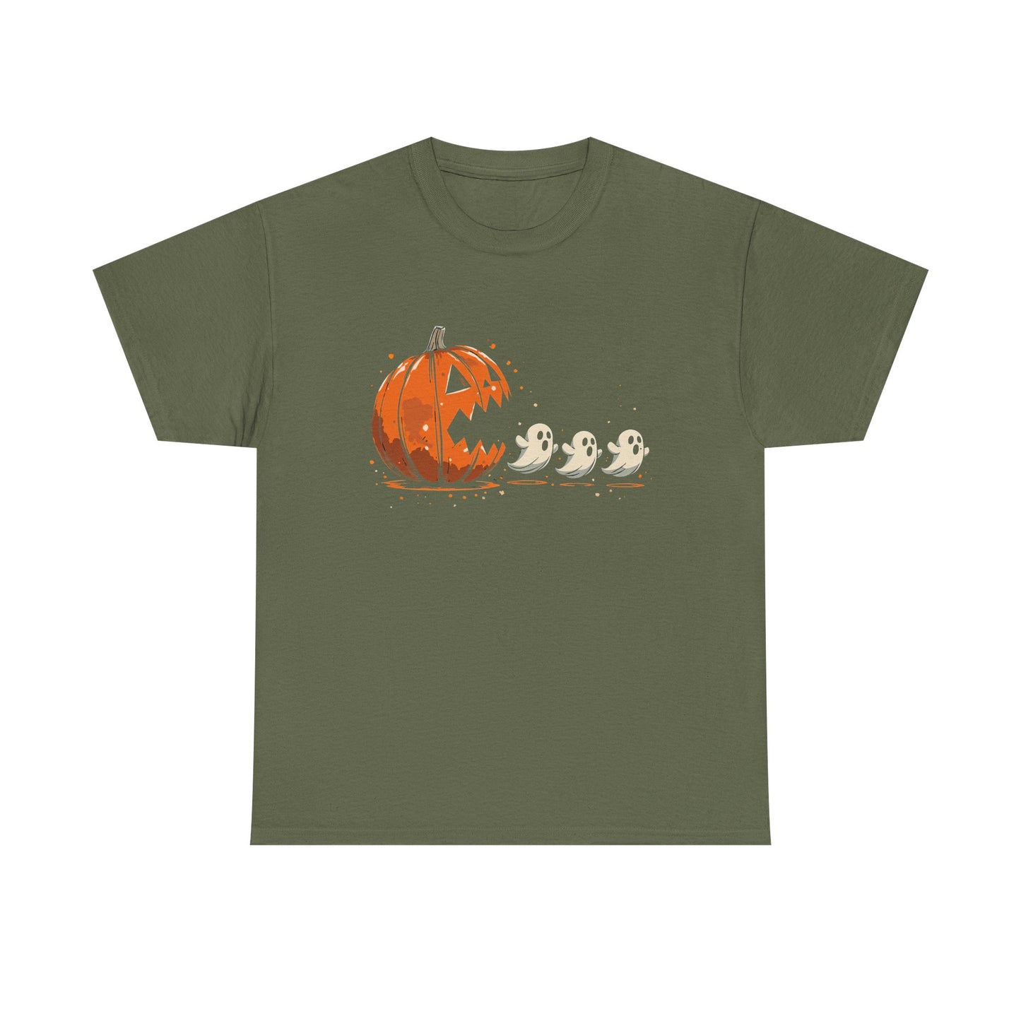 Funny Halloween Pumpkin Chasing Ghost, Retro Funny Boo Ghost Shirt, Spooky Halloween Unisex T-Shirt