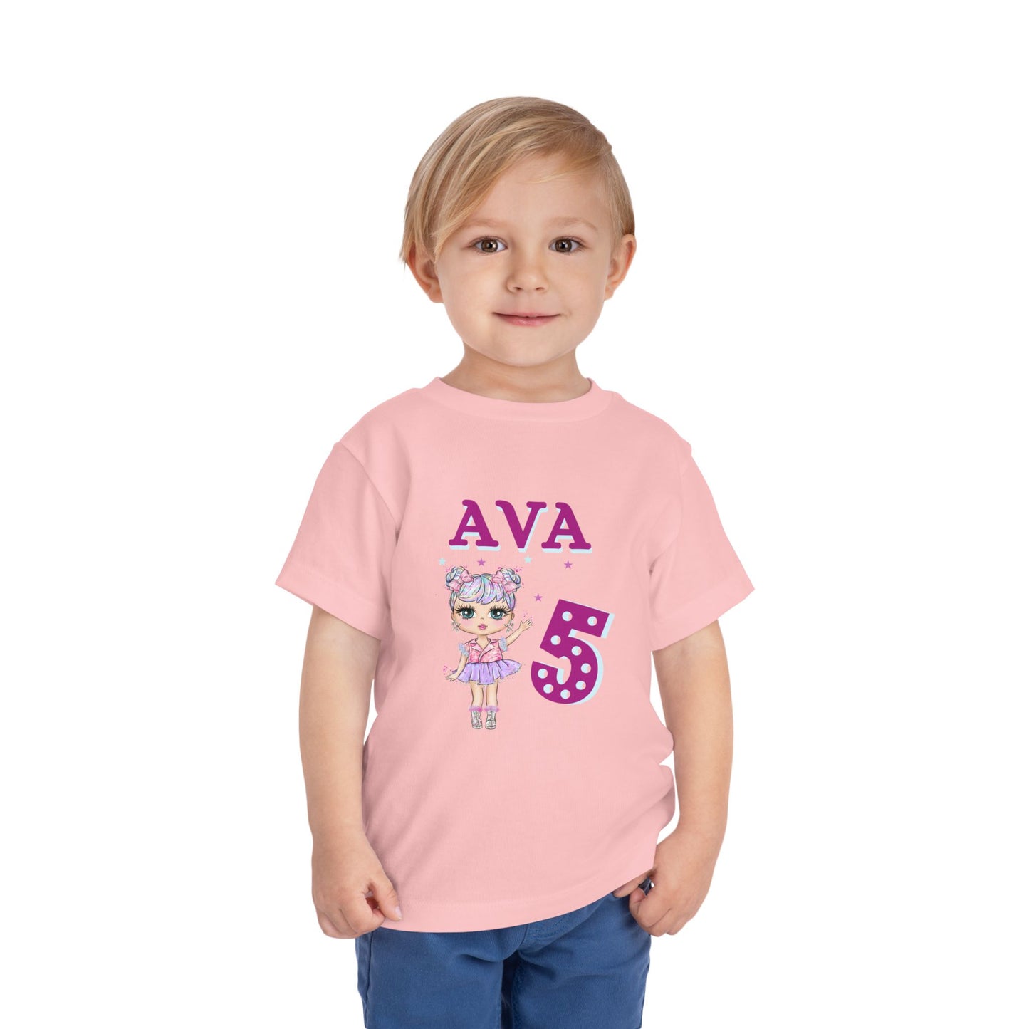 Personalized Doll Birthday T-Shirt for kids, Custom Name Lol Doll Kids, Kids Tee Personalized Doll Birthday T-Shirt Toddler Short Sleeve Tee