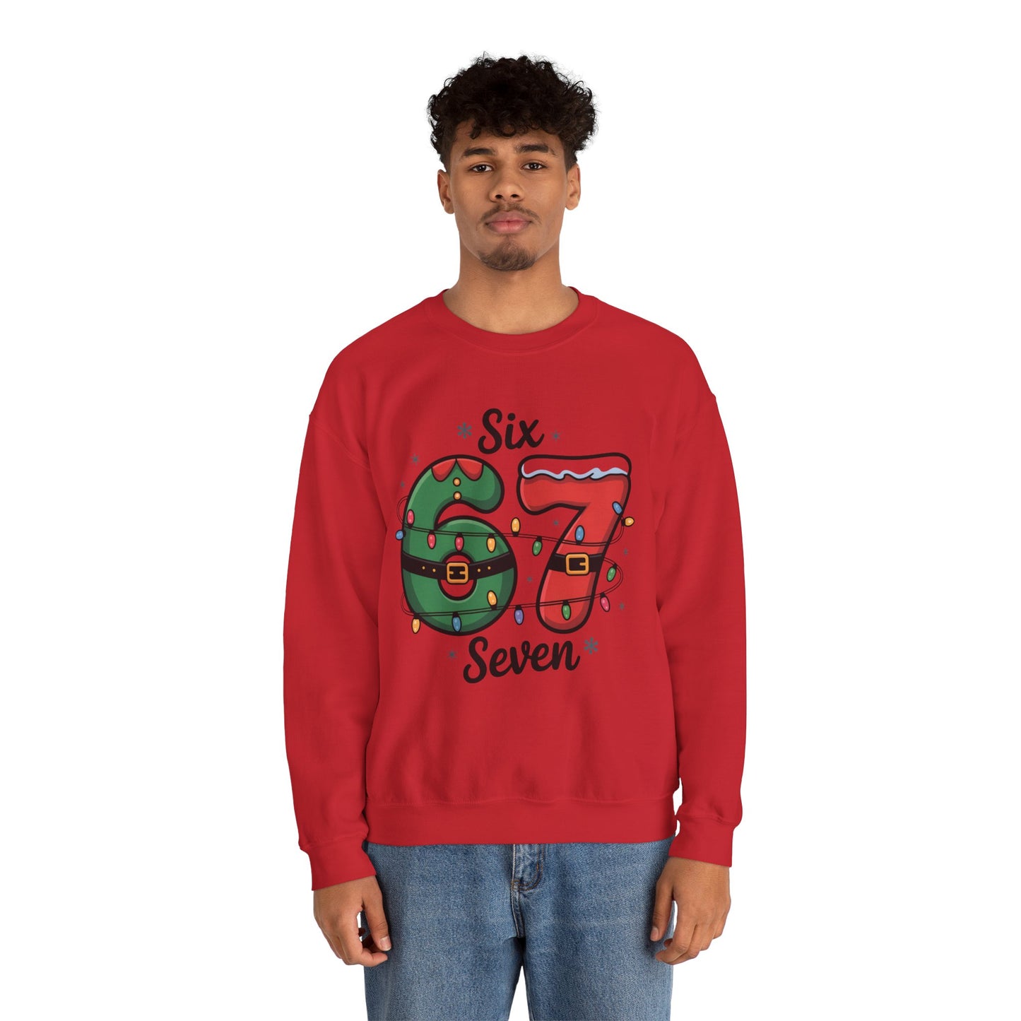Matching Christmas 6 and 7 Sweatshirts | Cute Holiday Family Outfits | Festive Xmas Couple | Cozy Winter Unisex Sweatshirt