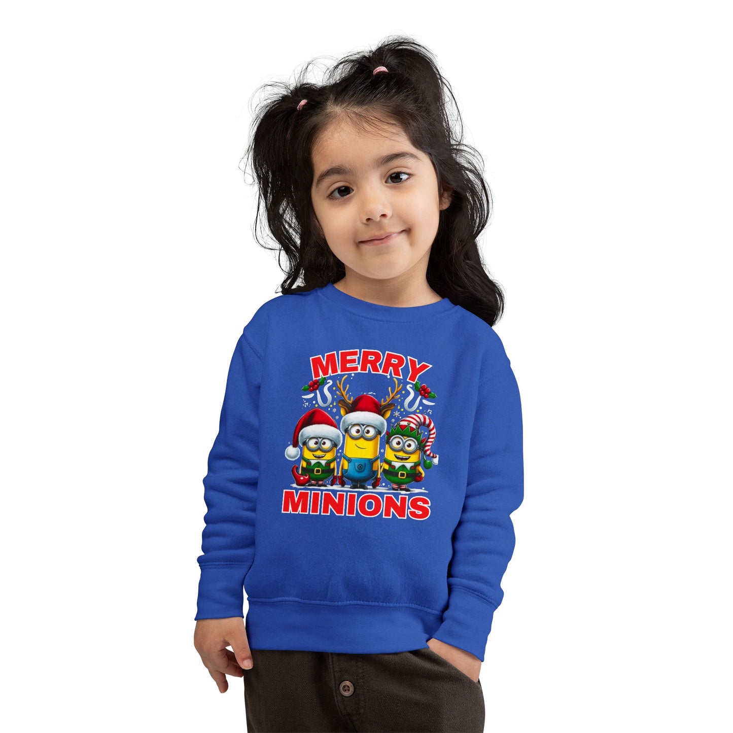 Christmas Minion Holiday Minions Sweatshirt | Cute Xmas Graphic Family Matching Toddler Sweatshirt