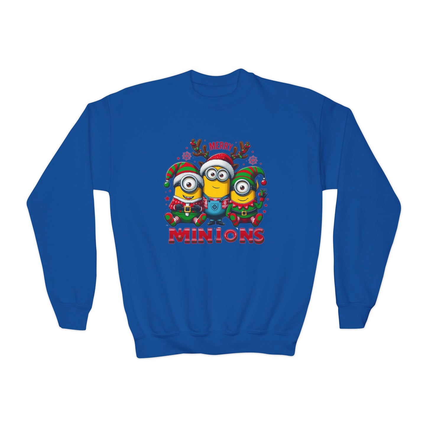 Christmas Minion Youth Crewneck Sweatshirt | Cute Xmas Family Matching Graphic