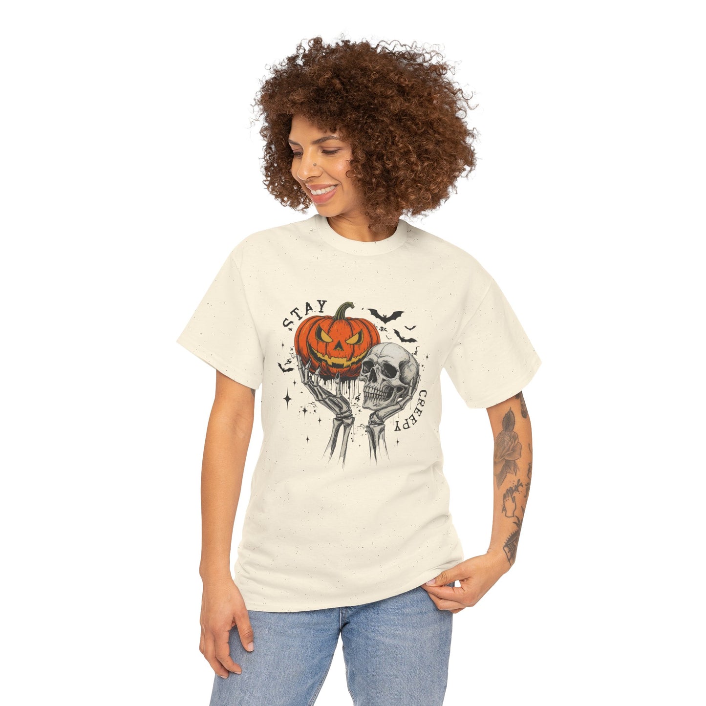 Stay Creepy Halloween Unisex T-Shirt | Funny Spooky Graphic Tee | Vintage Halloween Shirt for Men & Women