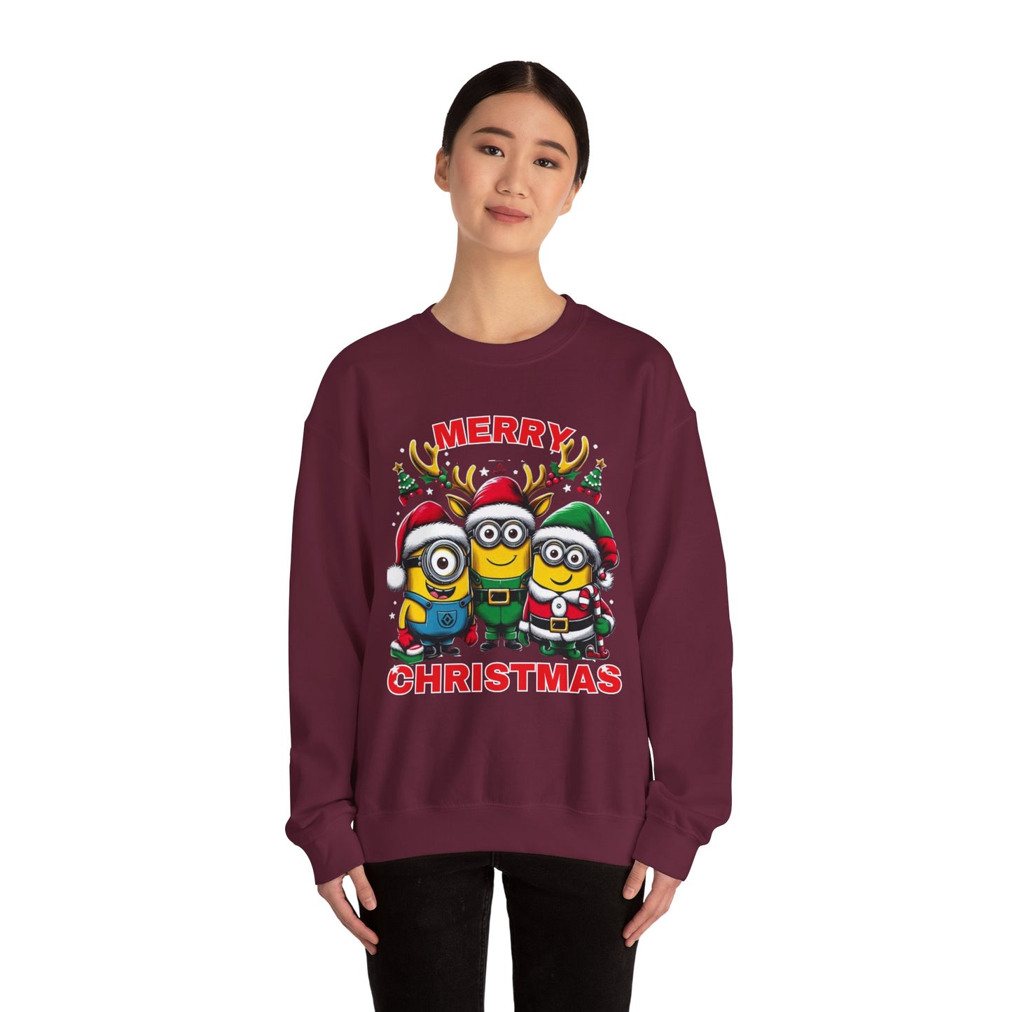 Christmas Minion Holiday Minions Sweatshirt | Cute Xmas Graphic Family Matching