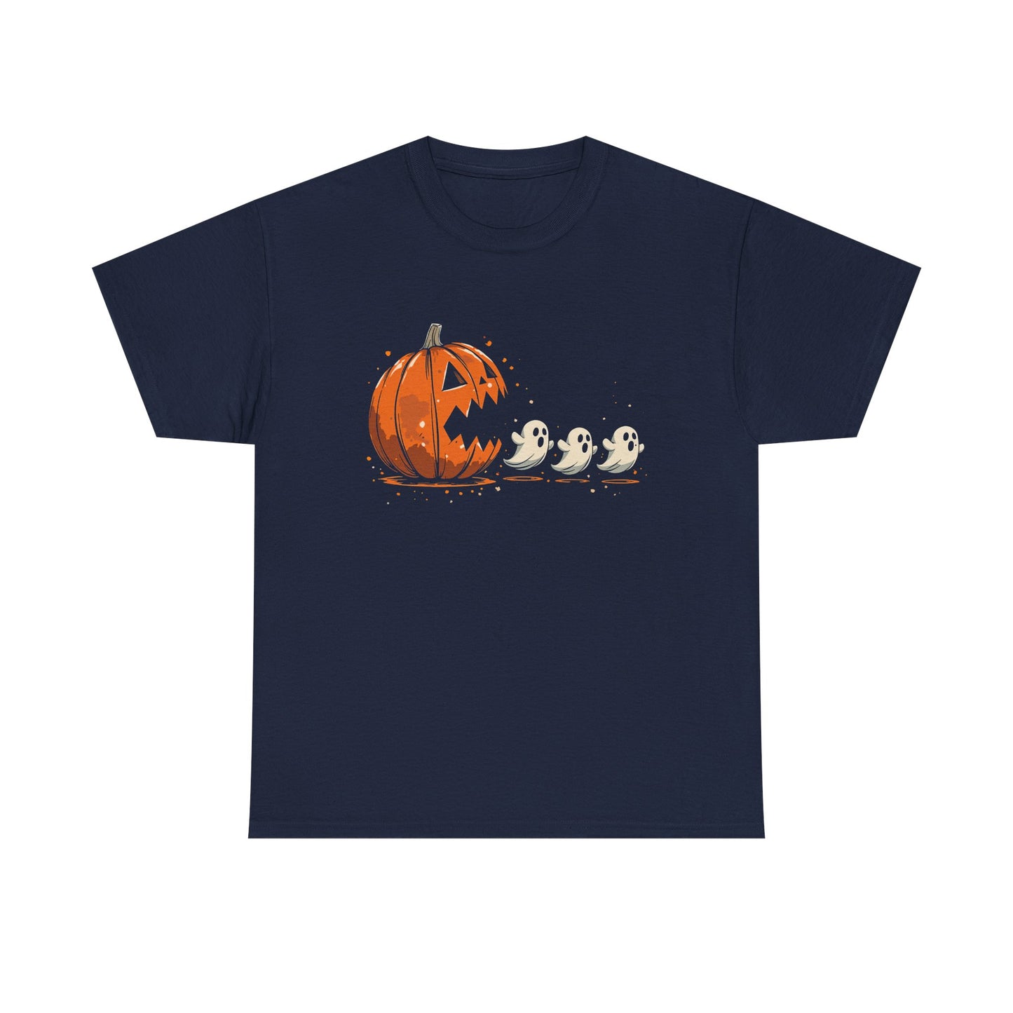 Funny Halloween Pumpkin Chasing Ghost, Retro Funny Boo Ghost Shirt, Spooky Halloween Unisex T-Shirt