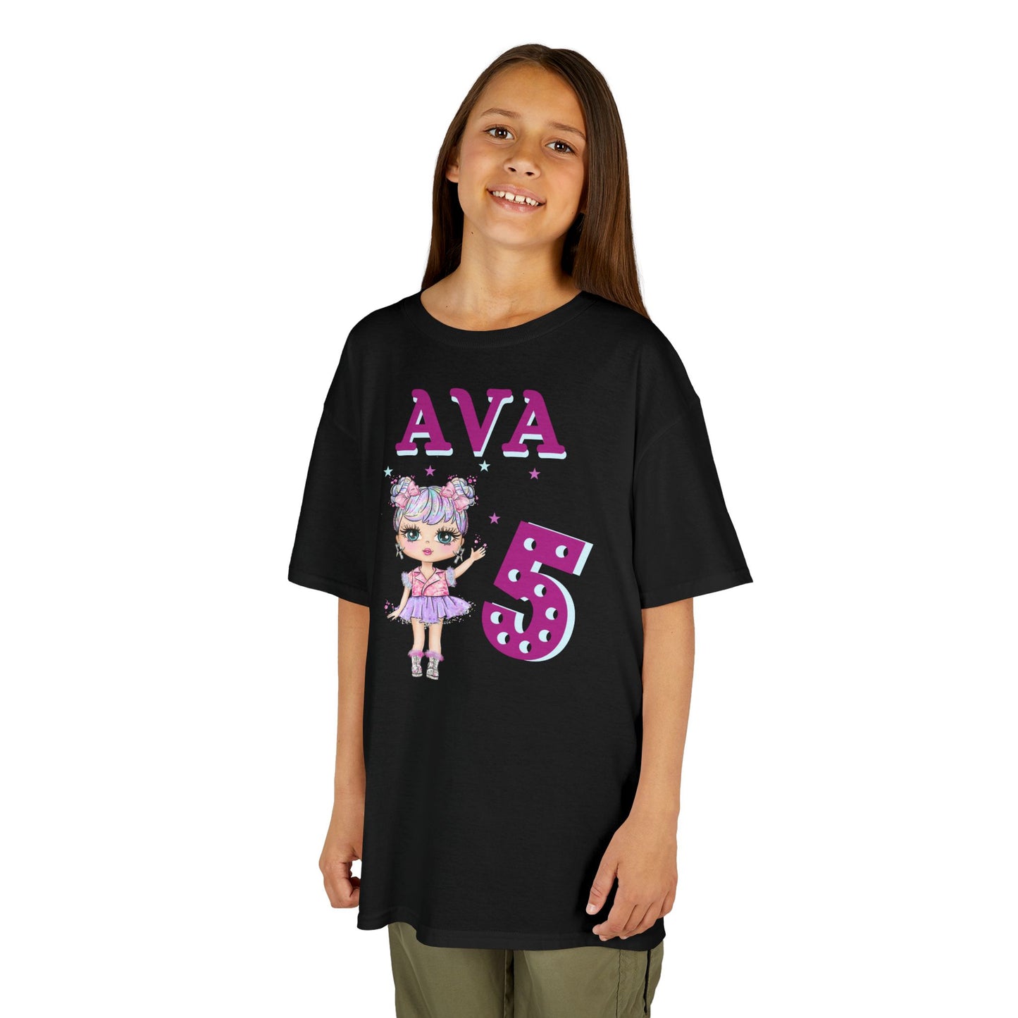 Personalized Doll Birthday T-Shirt for kids, Custom Name Lol Doll Kids, Kids Tee Personalized Doll Birthday T-Shirt Kids Heavy Cotton™ Tee