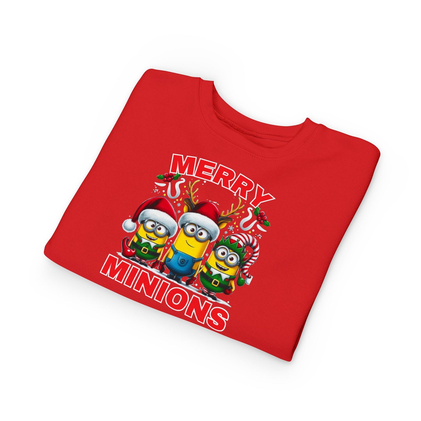 Christmas Minion Holiday Minions Sweatshirt | Cute Xmas Graphic Family Matching Toddler Sweatshirt