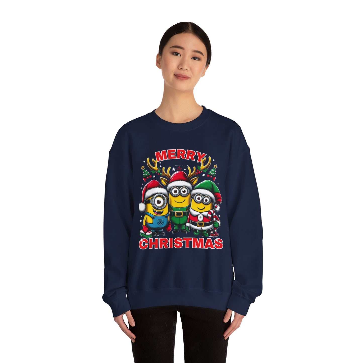 Christmas Minion Holiday Minions Sweatshirt | Cute Xmas Graphic Family Matching