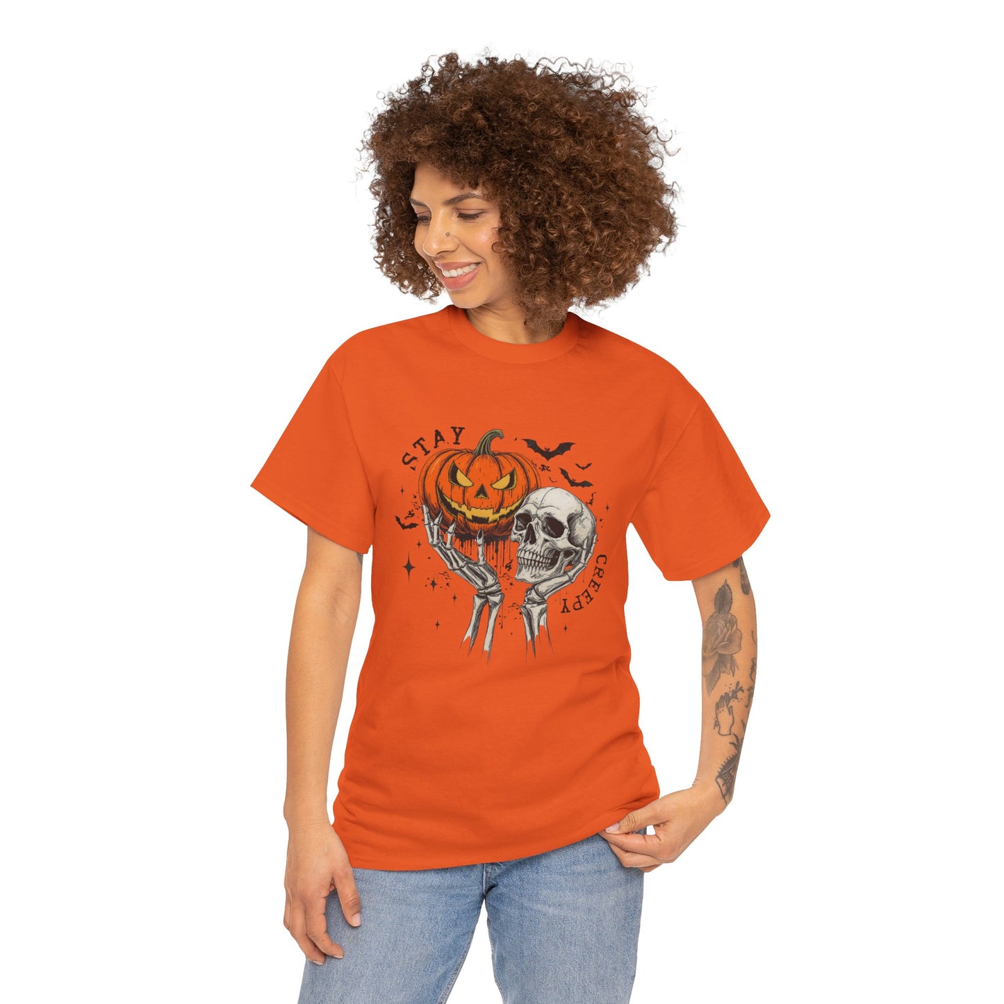 Stay Creepy Halloween Unisex T-Shirt | Funny Spooky Graphic Tee | Vintage Halloween Shirt for Men & Women