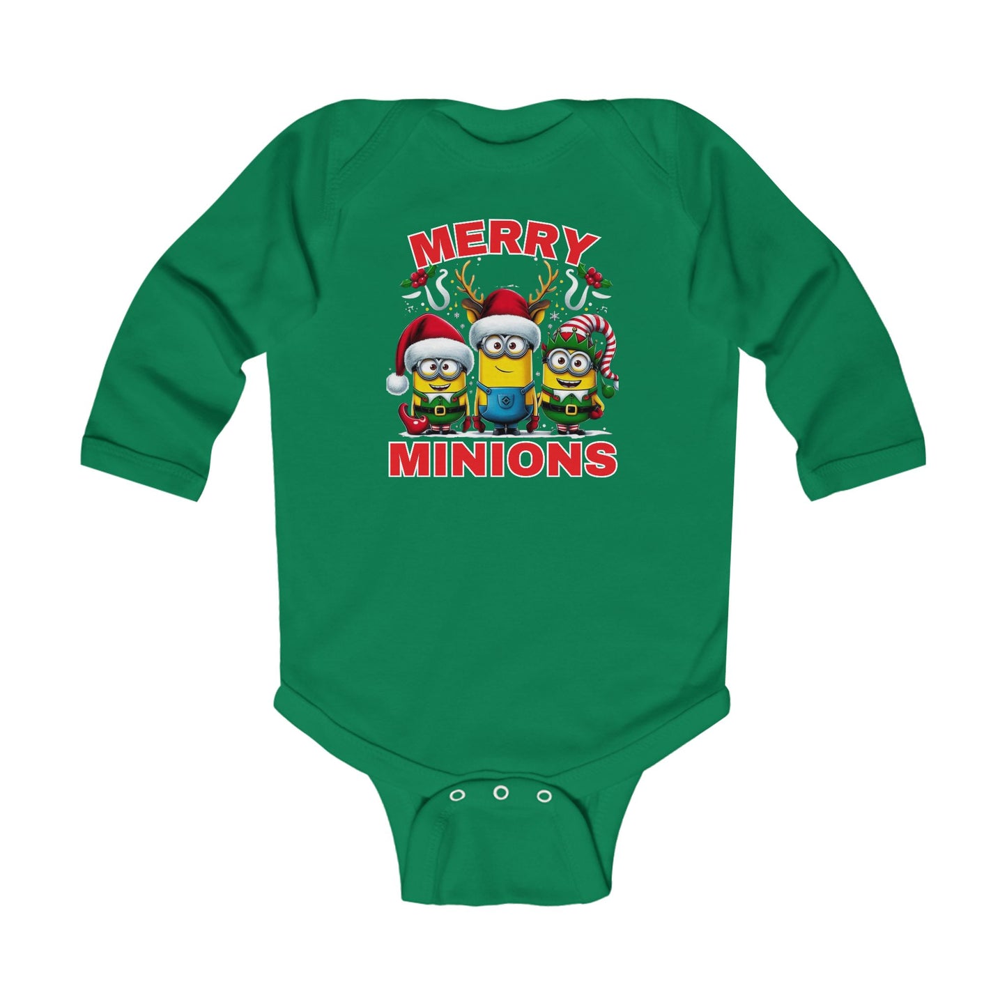 Christmas Minion Holiday Minions Sweatshirt | Cute Xmas Graphic Family Matching Infant Long Sleeve Bodysuit