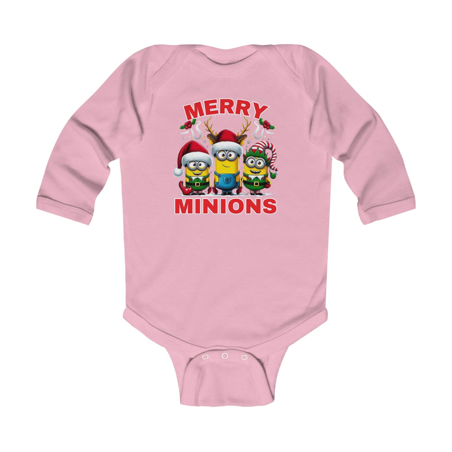Christmas Minion Holiday Minions Sweatshirt | Cute Xmas Graphic Family Matching Infant Long Sleeve Bodysuit