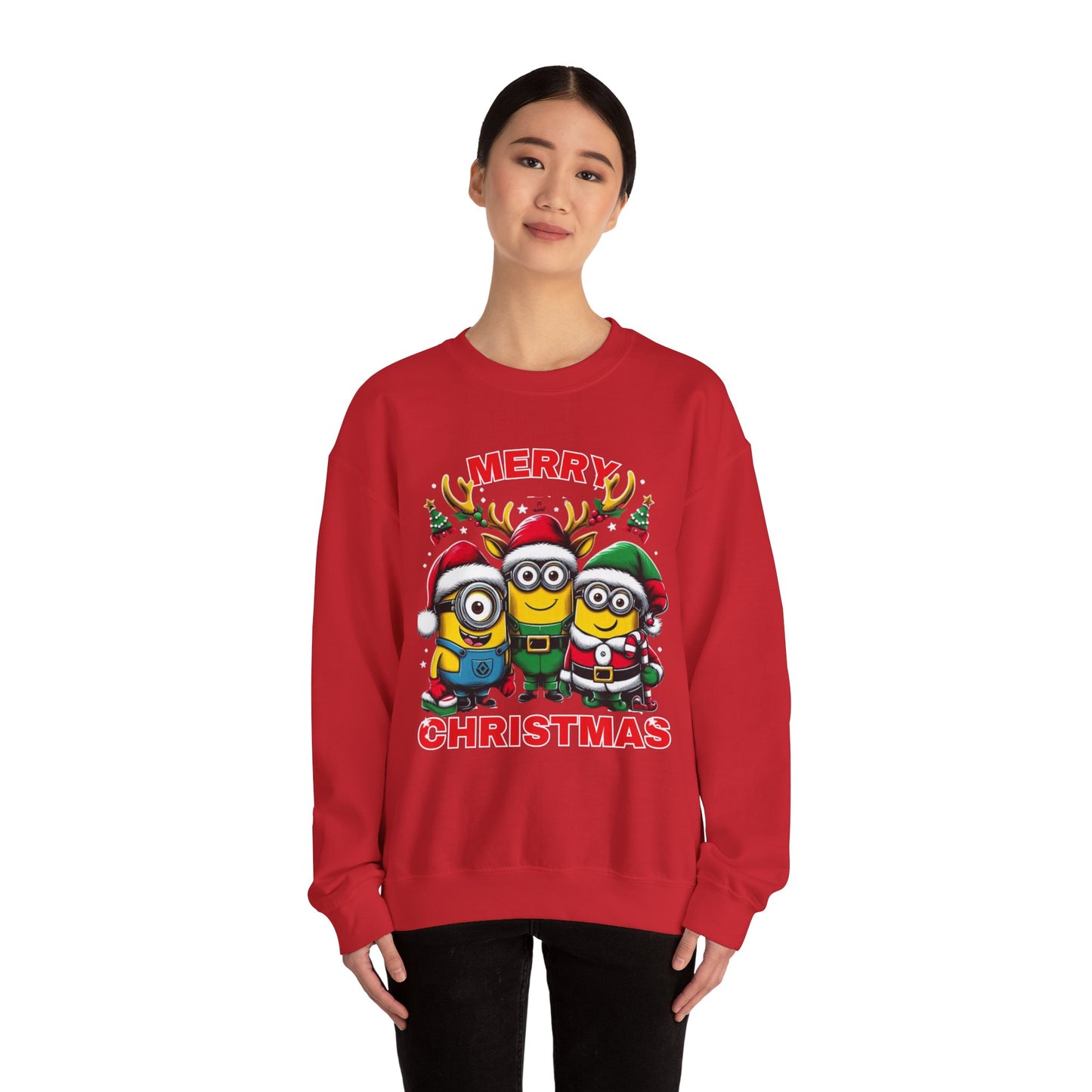 Christmas Minion Holiday Minions Sweatshirt | Cute Xmas Graphic Family Matching