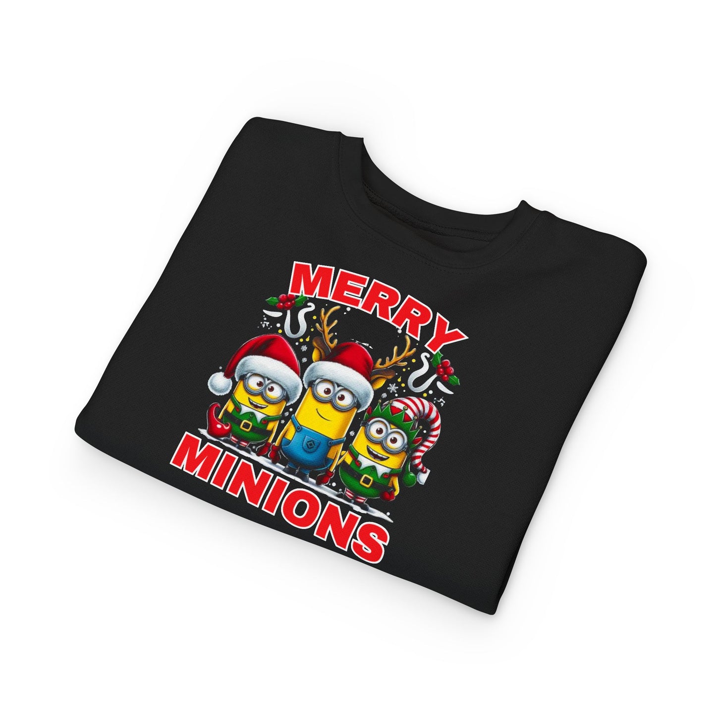 Christmas Minion Holiday Minions Sweatshirt | Cute Xmas Graphic Family Matching Toddler Sweatshirt