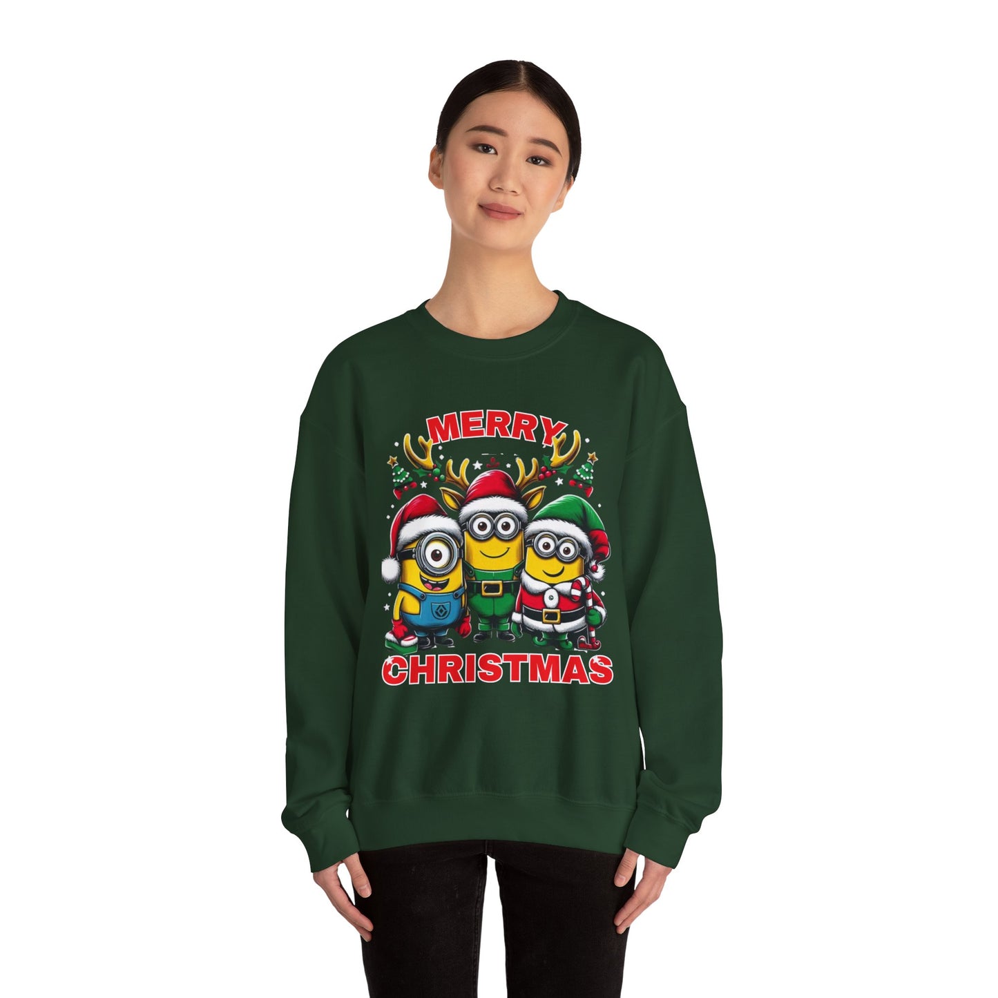 Christmas Minion Holiday Minions Sweatshirt | Cute Xmas Graphic Family Matching