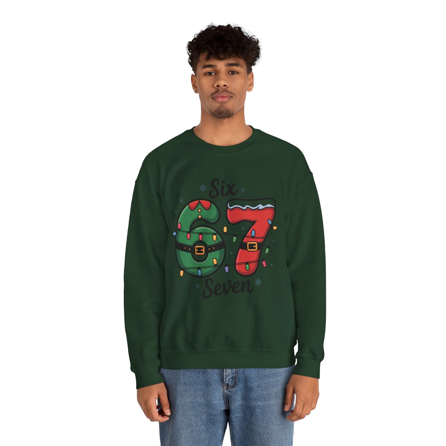 Matching Christmas 6 and 7 Sweatshirts | Cute Holiday Family Outfits | Festive Xmas Couple | Cozy Winter Unisex Sweatshirt