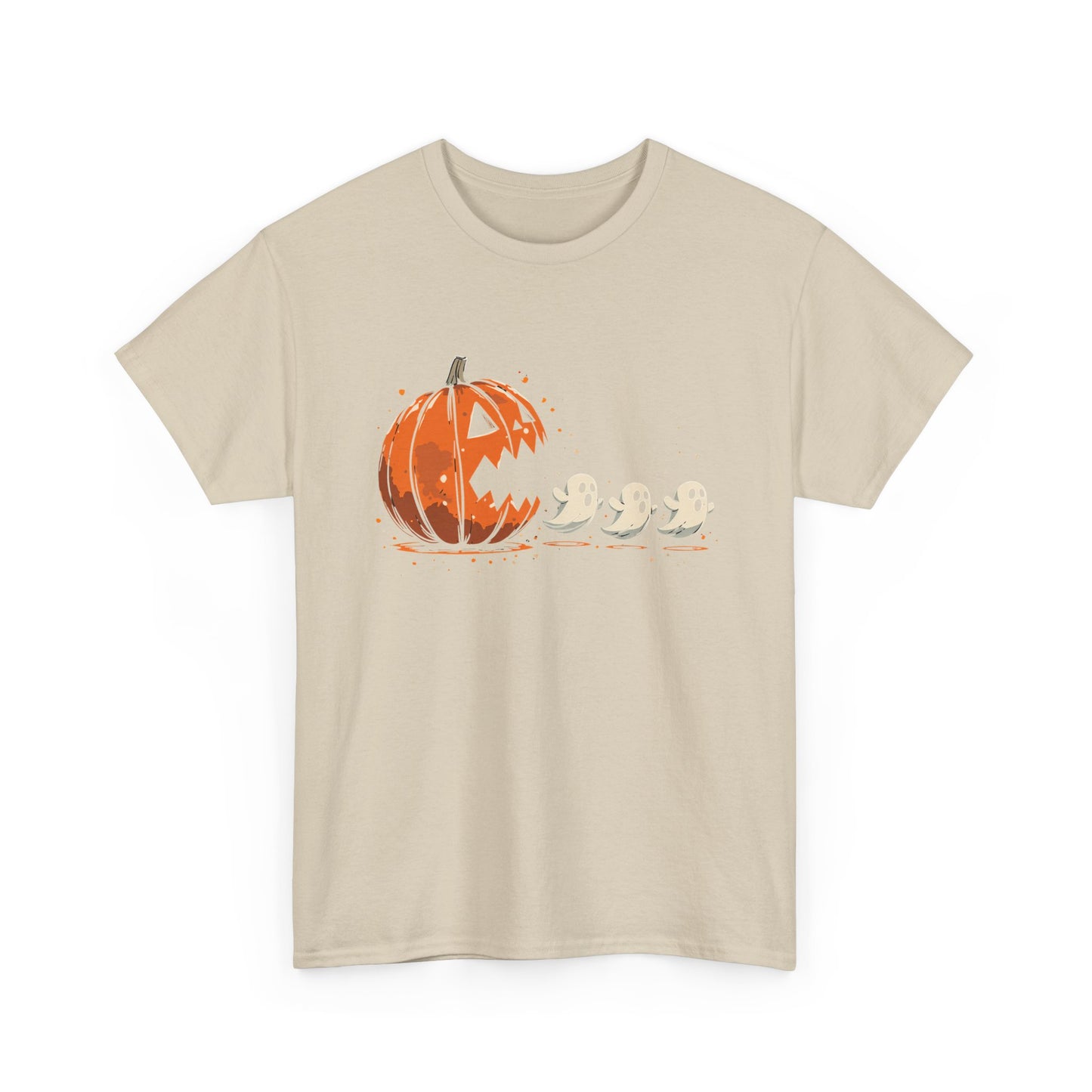 Funny Halloween Pumpkin Chasing Ghost, Retro Funny Boo Ghost Shirt, Spooky Halloween Unisex T-Shirt