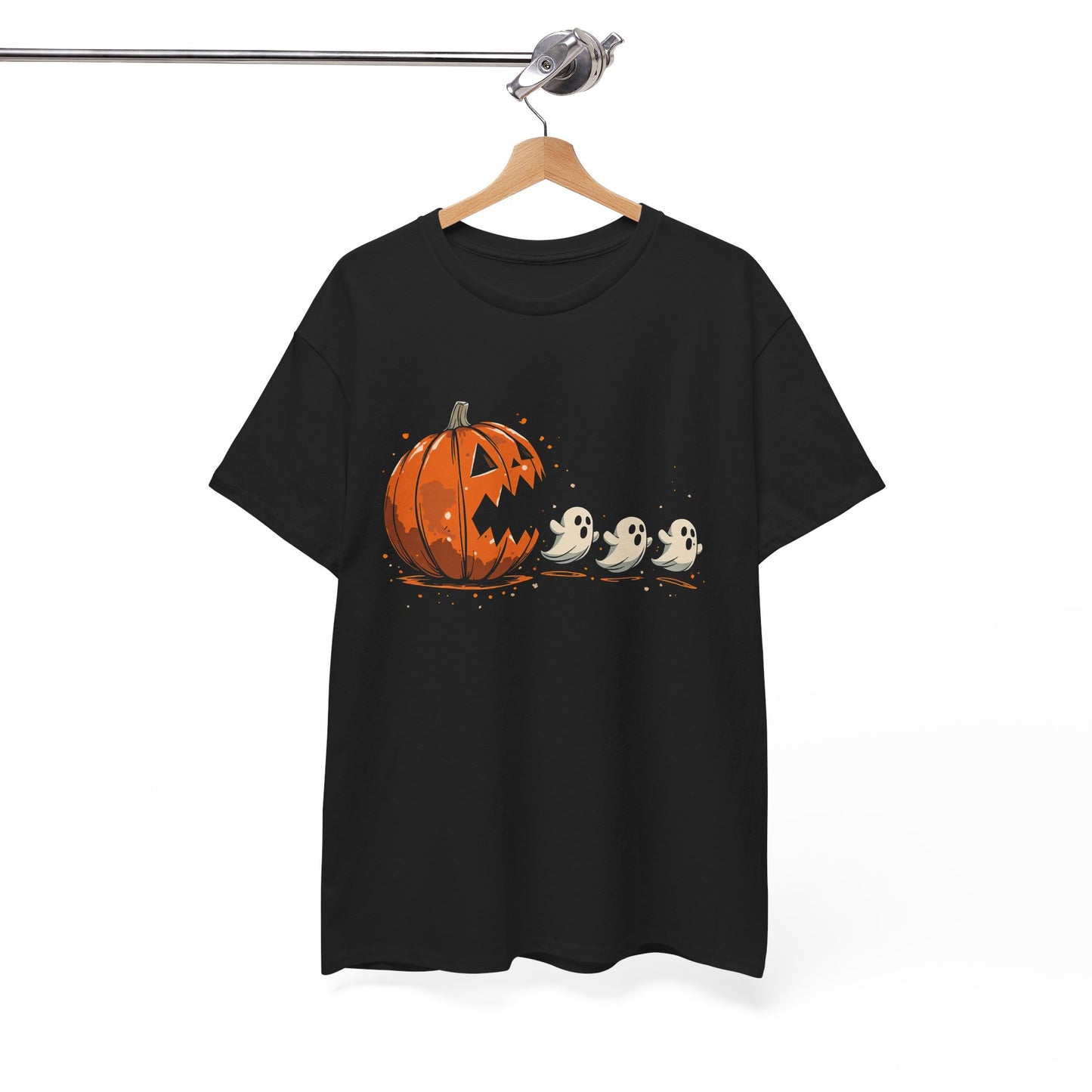 Funny Halloween Pumpkin Chasing Ghost, Retro Funny Boo Ghost Shirt, Spooky Halloween Unisex T-Shirt