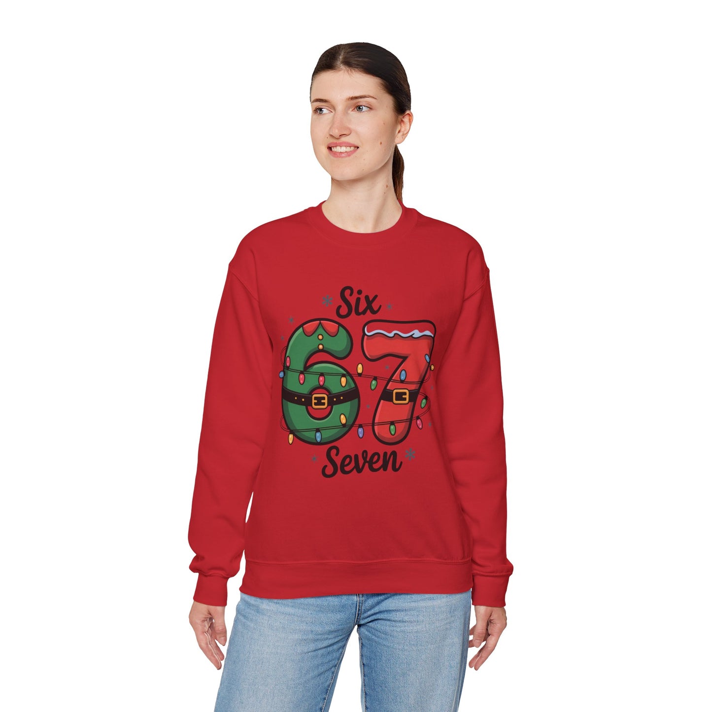 Matching Christmas 6 and 7 Sweatshirts | Cute Holiday Family Outfits | Festive Xmas Couple | Cozy Winter Unisex Sweatshirt