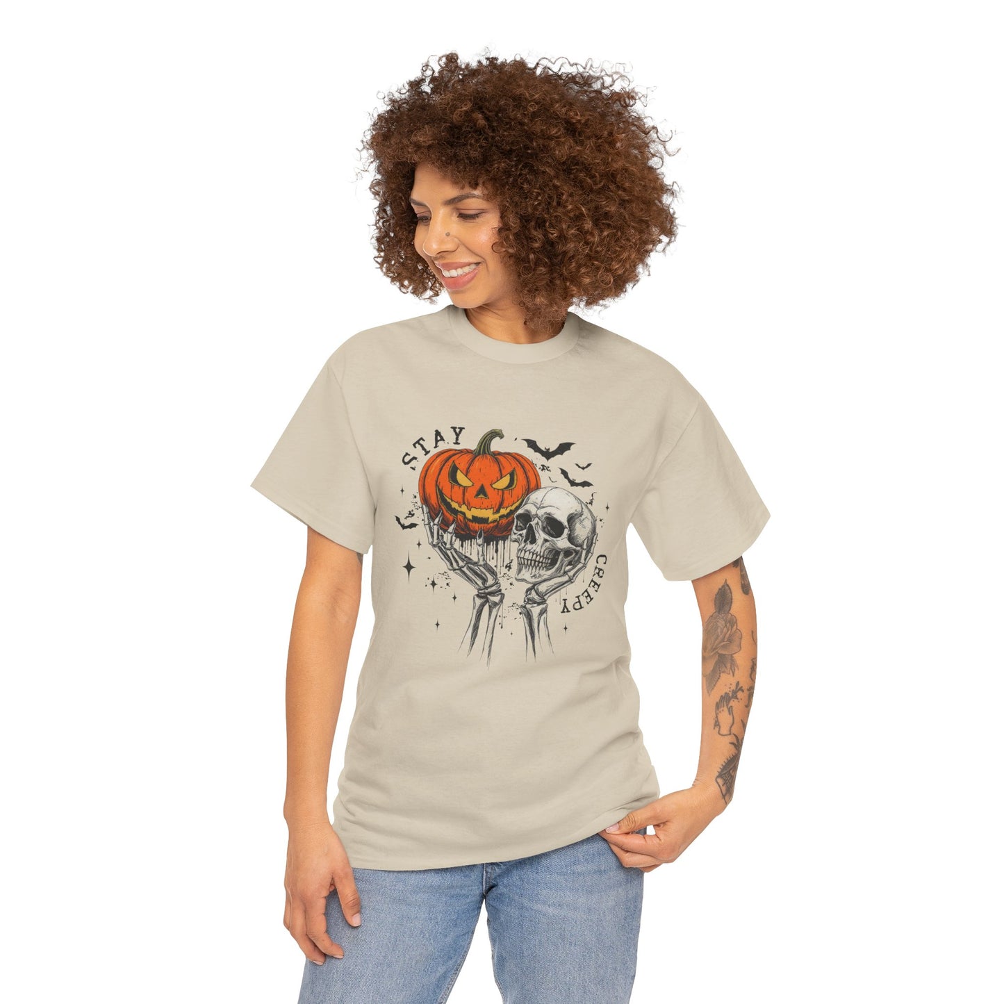 Stay Creepy Halloween Unisex T-Shirt | Funny Spooky Graphic Tee | Vintage Halloween Shirt for Men & Women