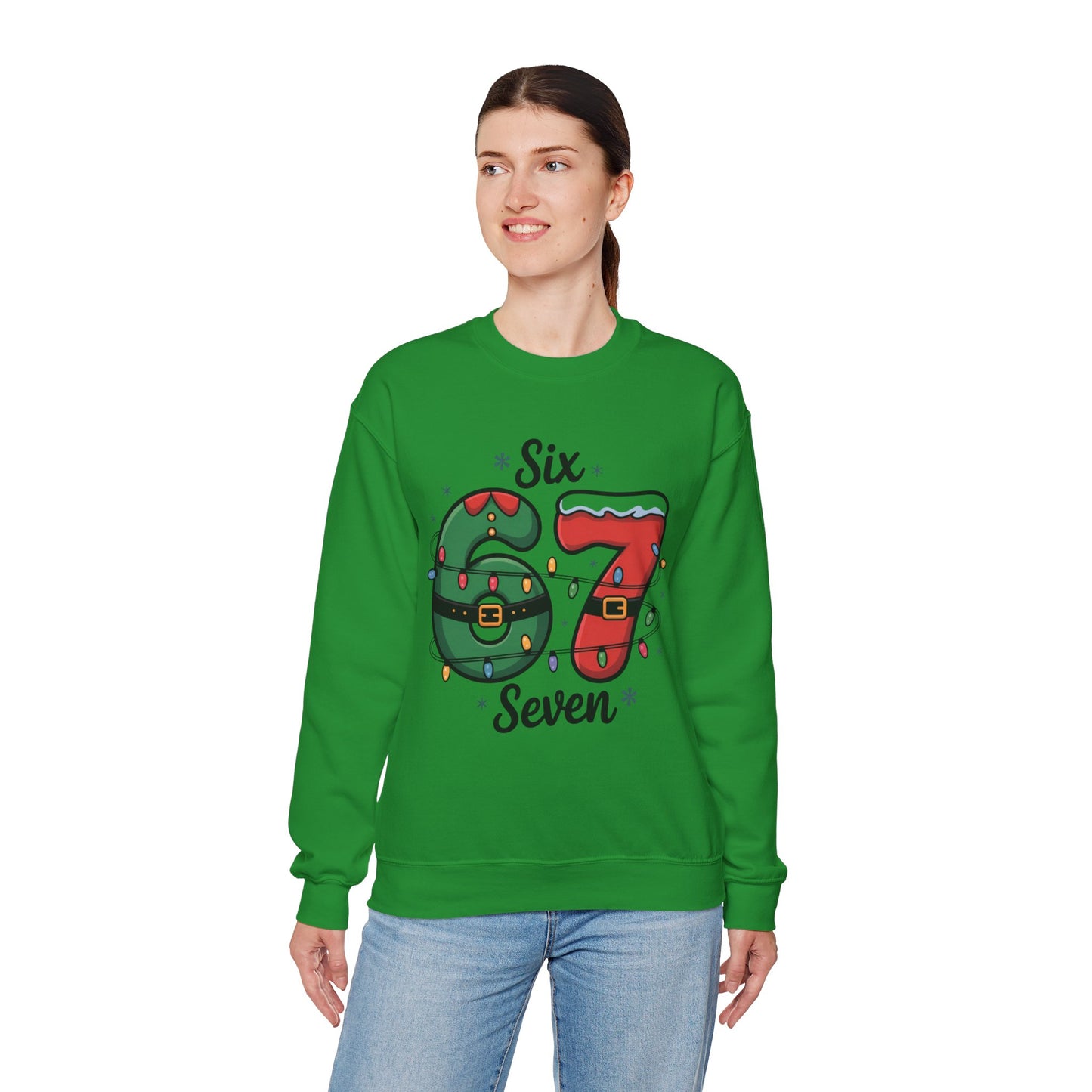 Matching Christmas 6 and 7 Sweatshirts | Cute Holiday Family Outfits | Festive Xmas Couple | Cozy Winter Unisex Sweatshirt