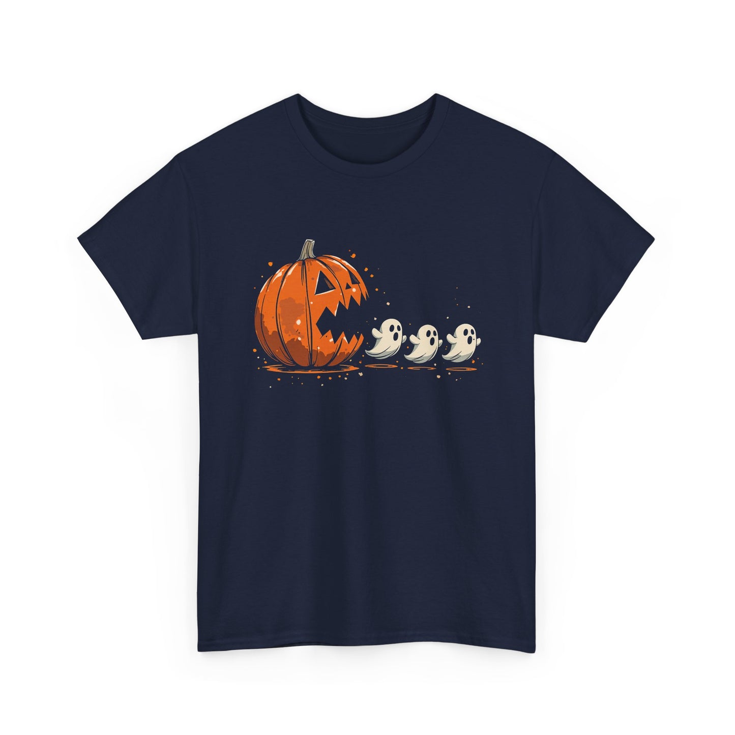 Funny Halloween Pumpkin Chasing Ghost, Retro Funny Boo Ghost Shirt, Spooky Halloween Unisex T-Shirt