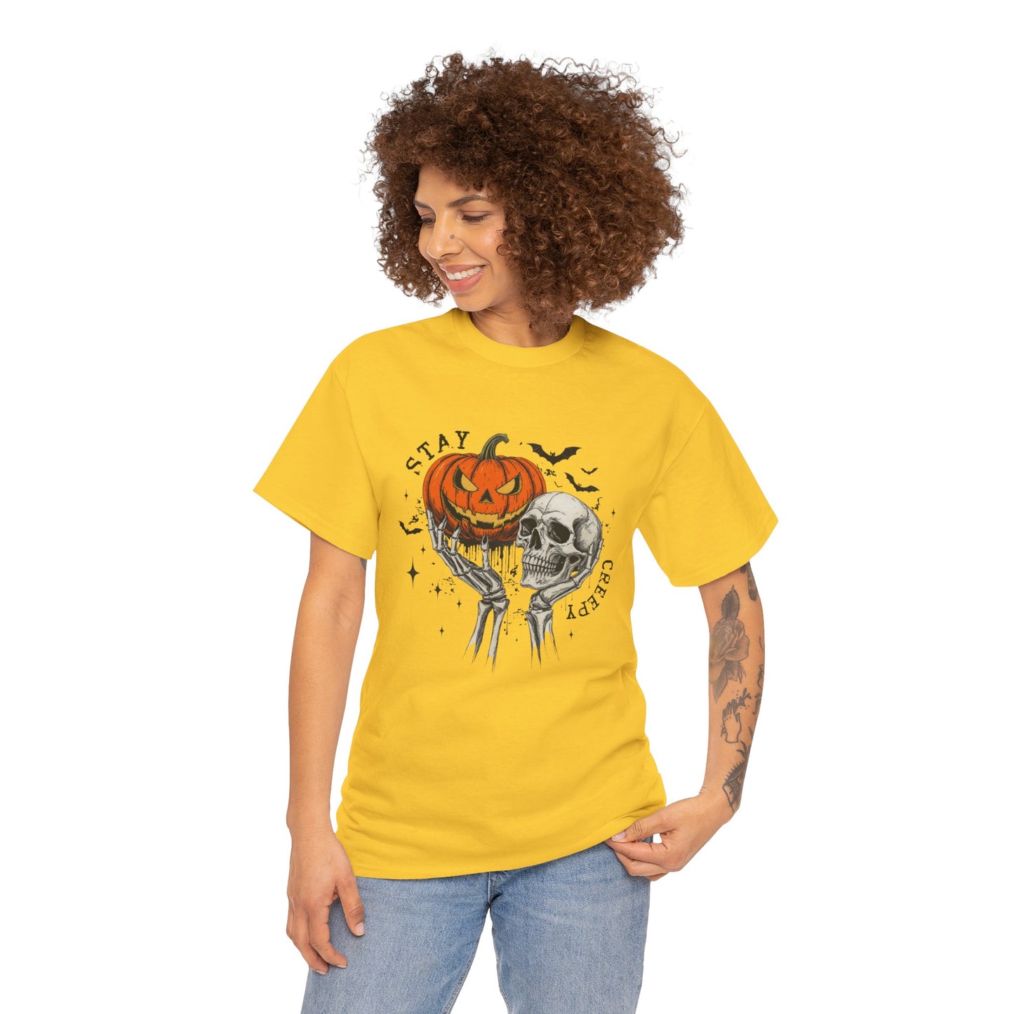 Stay Creepy Halloween Unisex T-Shirt | Funny Spooky Graphic Tee | Vintage Halloween Shirt for Men & Women