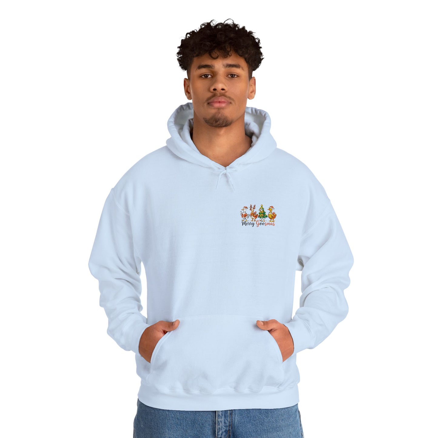 Christmas Merry Goosmas Goose Sweatshirt, Holiday Merry Goose Christmas Shirt Unisex Heavy Hooded Sweatshirt