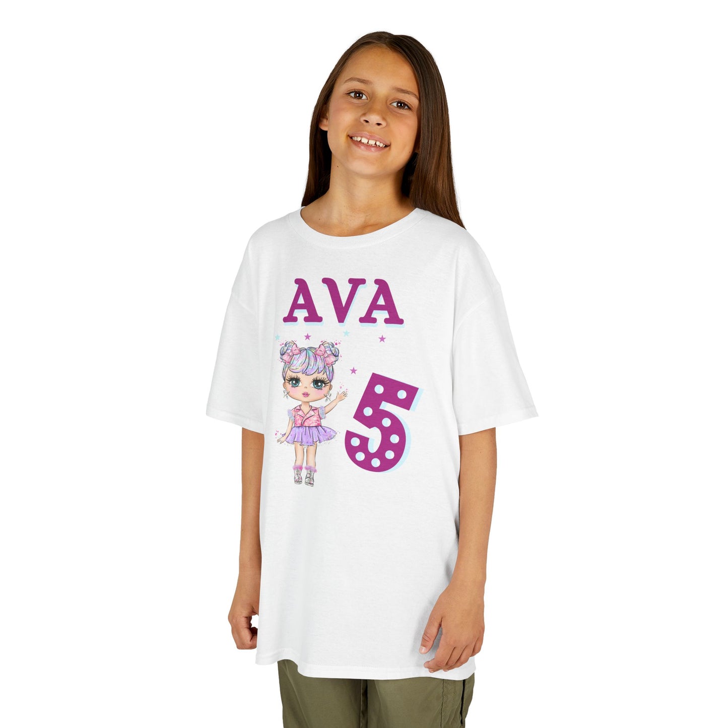 Personalized Doll Birthday T-Shirt for kids, Custom Name Lol Doll Kids, Kids Tee Personalized Doll Birthday T-Shirt Kids Heavy Cotton™ Tee