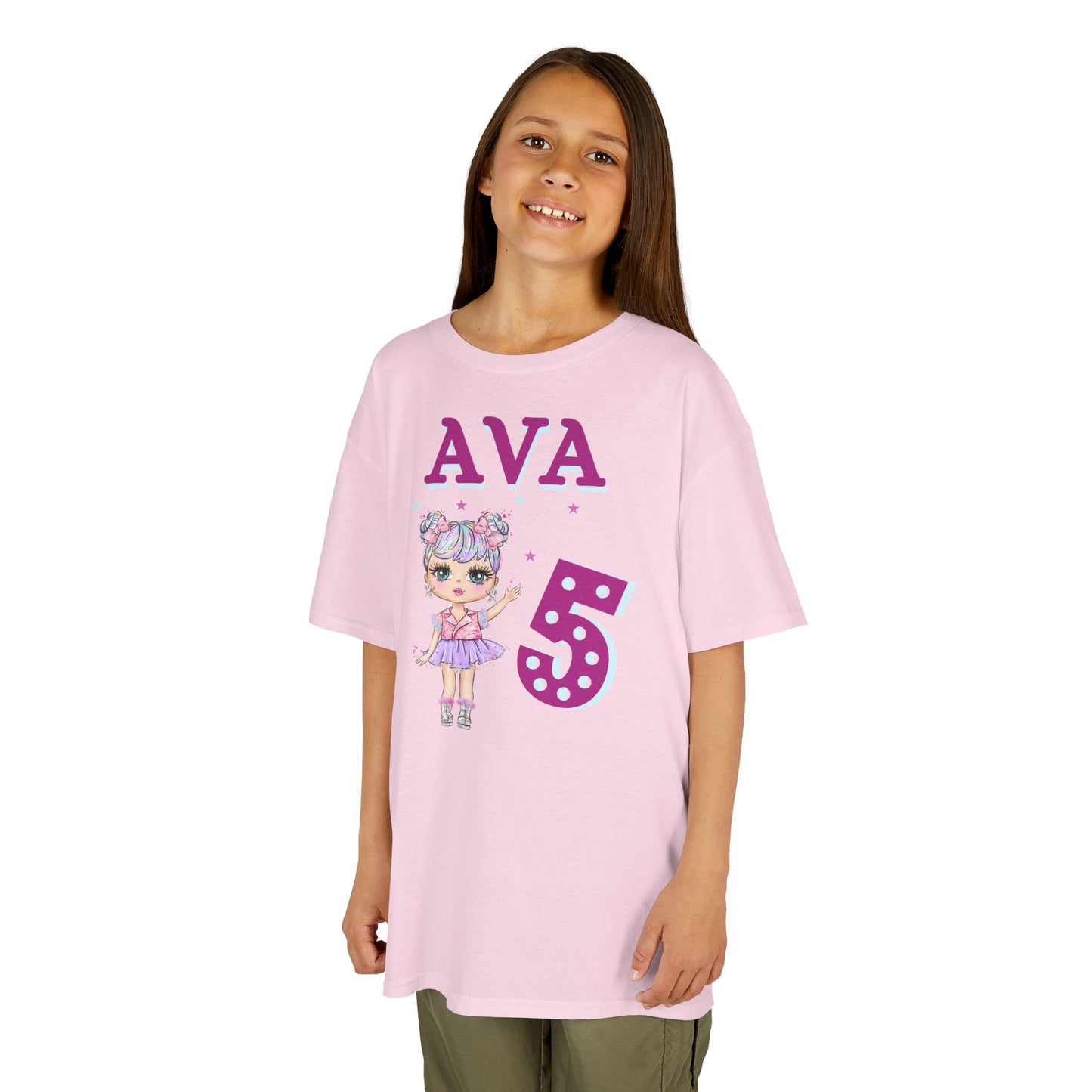 Personalized Doll Birthday T-Shirt for kids, Custom Name Lol Doll Kids, Kids Tee Personalized Doll Birthday T-Shirt Kids Heavy Cotton™ Tee