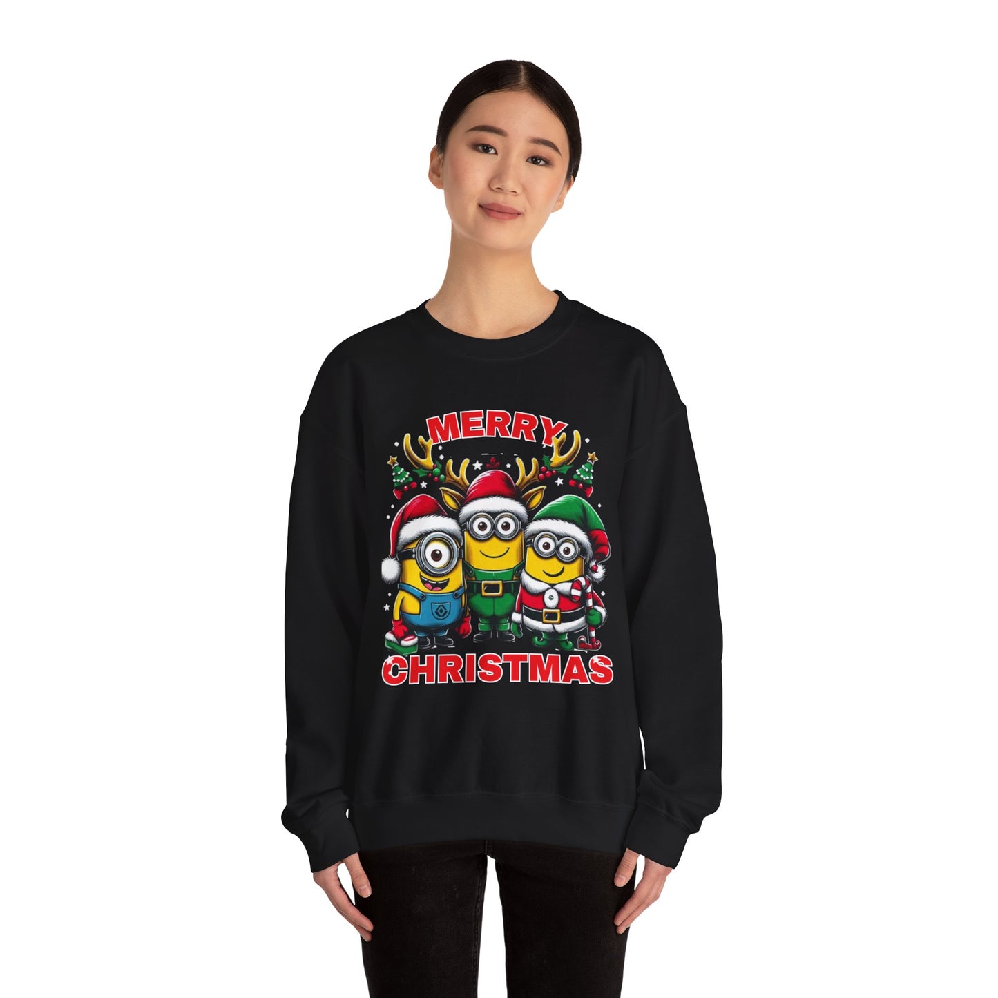 Christmas Minion Holiday Minions Sweatshirt | Cute Xmas Graphic Family Matching