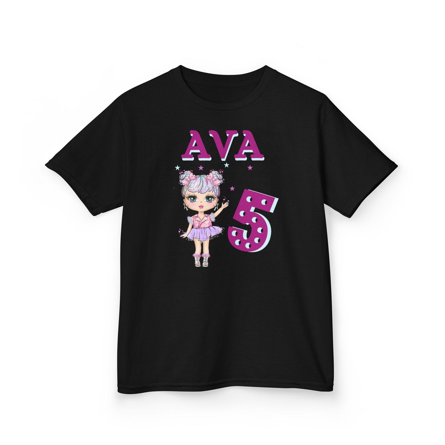 Personalized Doll Birthday T-Shirt for kids, Custom Name Lol Doll Kids, Kids Tee Personalized Doll Birthday T-Shirt Kids Heavy Cotton™ Tee