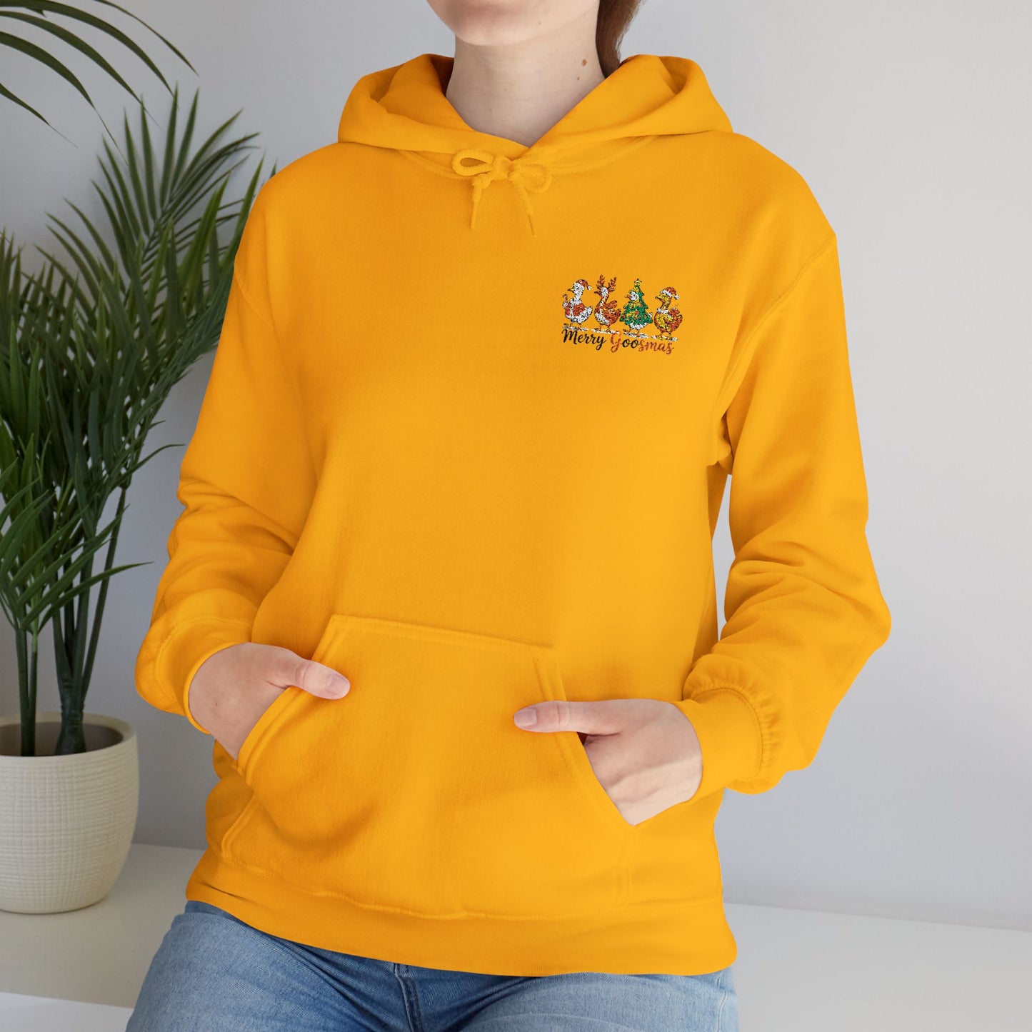 Christmas Merry Goosmas Goose Sweatshirt, Holiday Merry Goose Christmas Shirt Unisex Heavy Hooded Sweatshirt