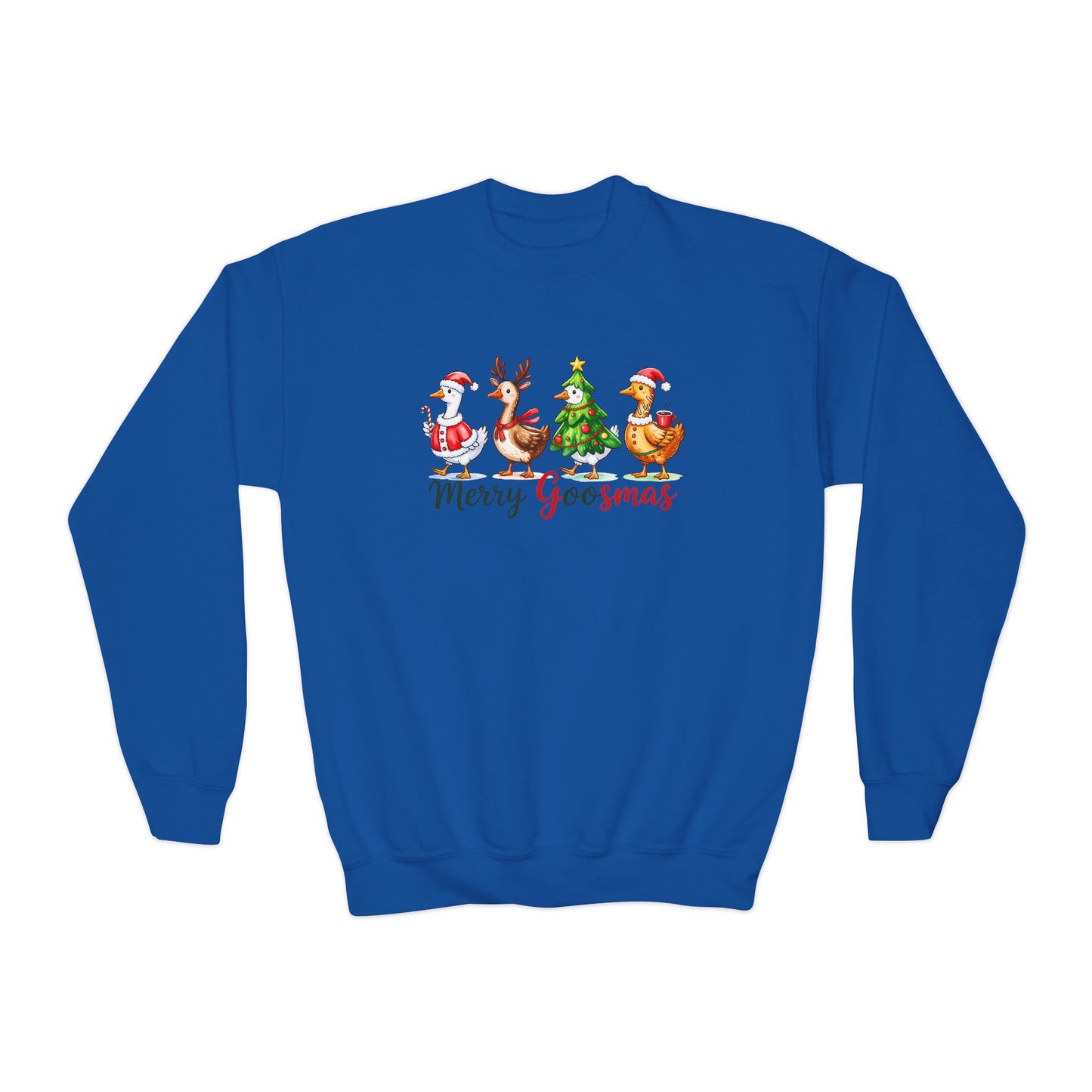 Christmas Merry Goosmas Goose Sweatshirt, Holiday Merry Goose Christmas ShirtYouth Crewneck Sweatshirt