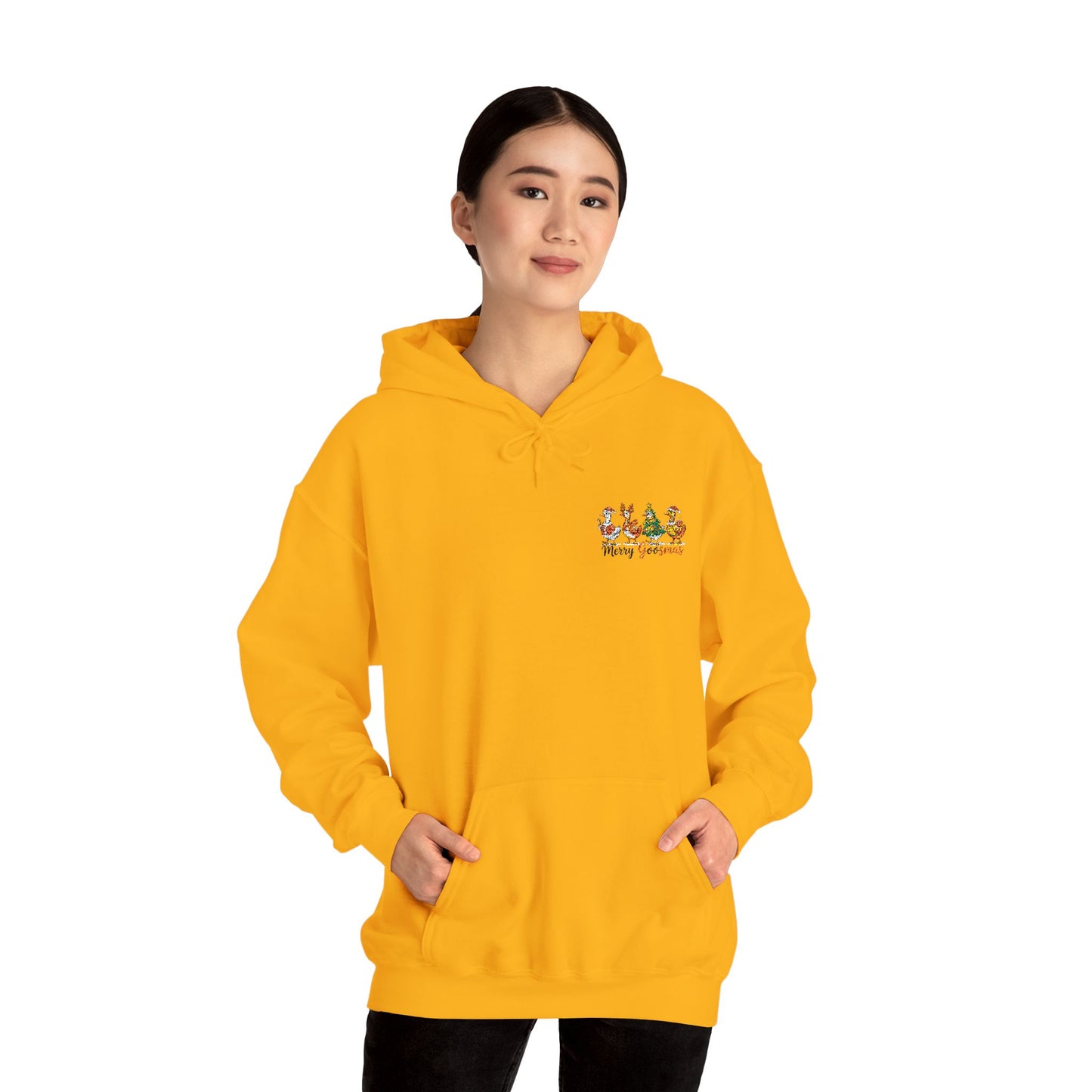 Christmas Merry Goosmas Goose Sweatshirt, Holiday Merry Goose Christmas Shirt Unisex Heavy Hooded Sweatshirt