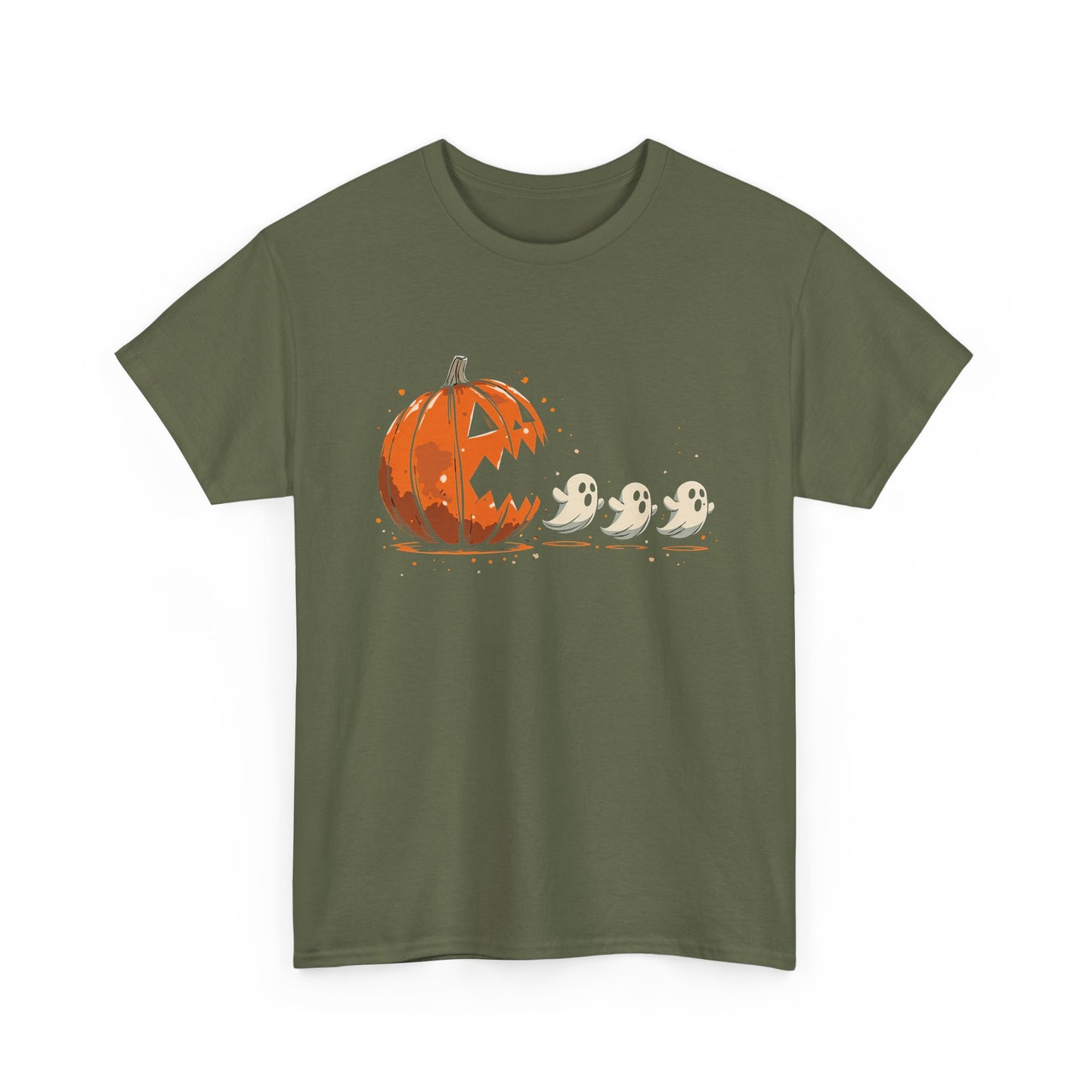 Funny Halloween Pumpkin Chasing Ghost, Retro Funny Boo Ghost Shirt, Spooky Halloween Unisex T-Shirt
