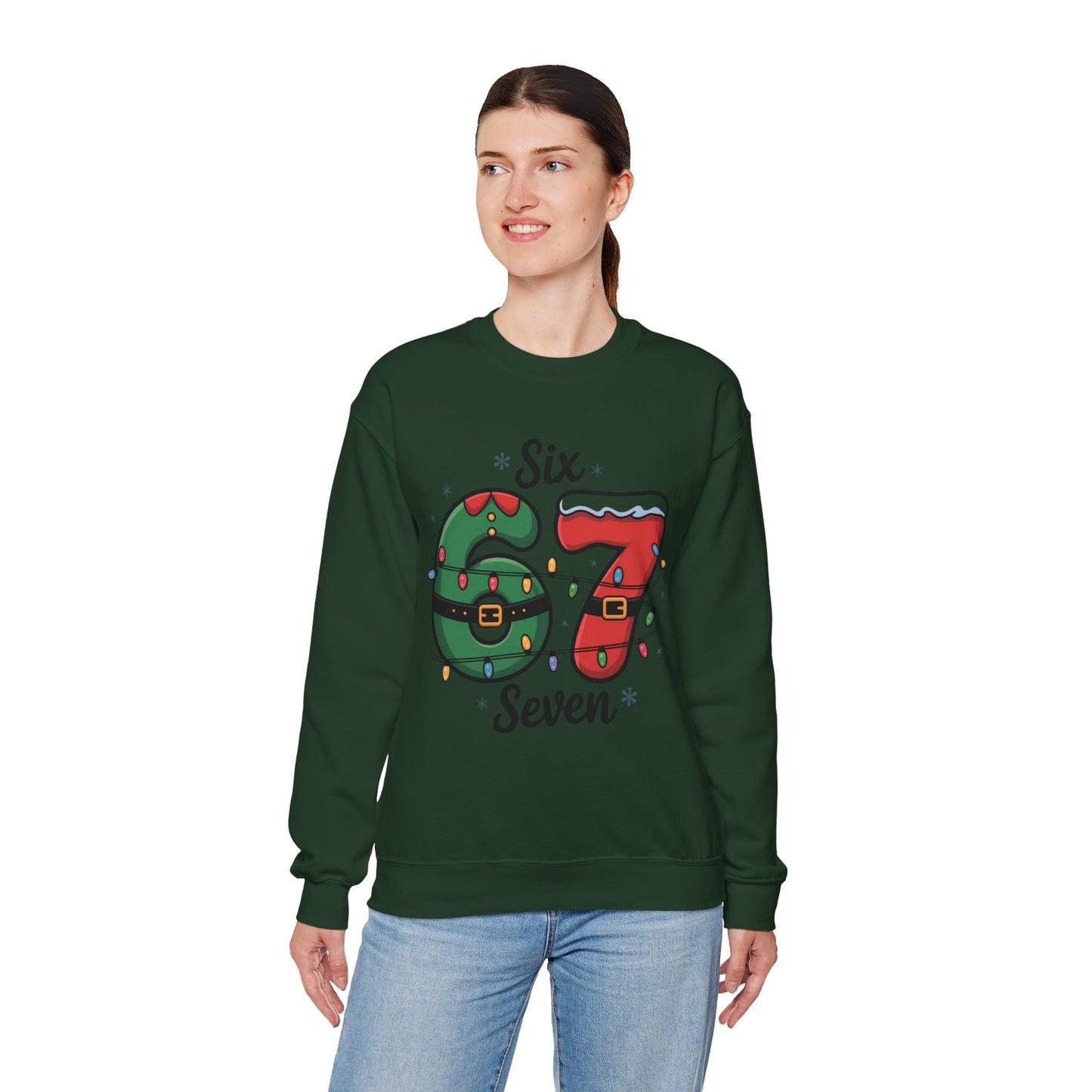 Matching Christmas 6 and 7 Sweatshirts | Cute Holiday Family Outfits | Festive Xmas Couple | Cozy Winter Unisex Sweatshirt