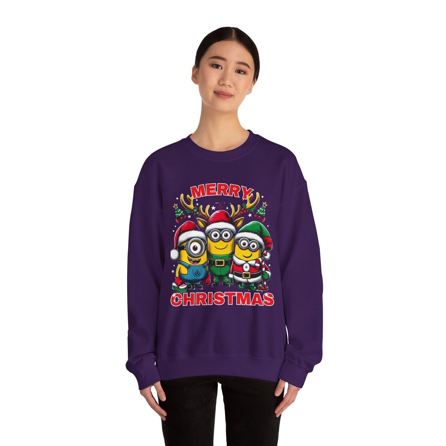 Christmas Minion Holiday Minions Sweatshirt | Cute Xmas Graphic Family Matching
