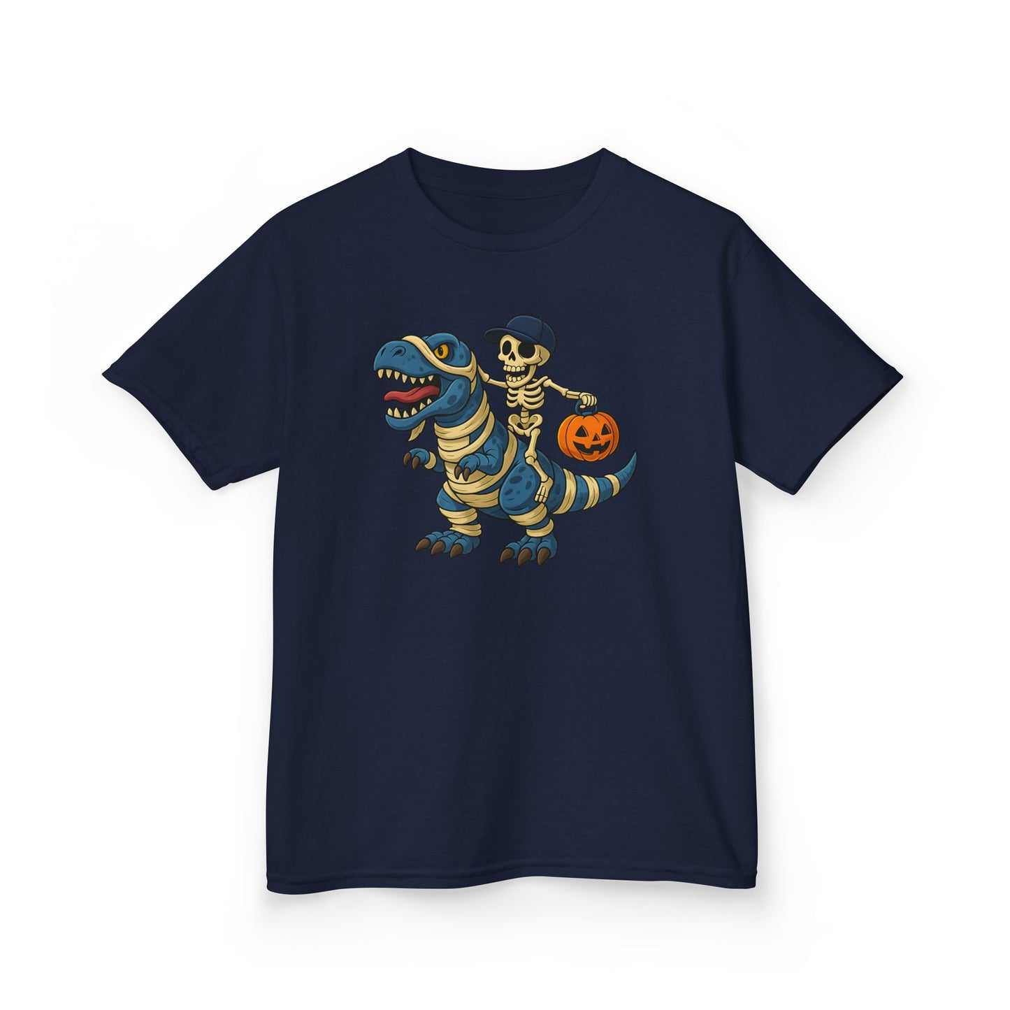 Scary Halloween Dinosaur Kids, Funny Halloween Skeleton Heavy Cotton™ Tee