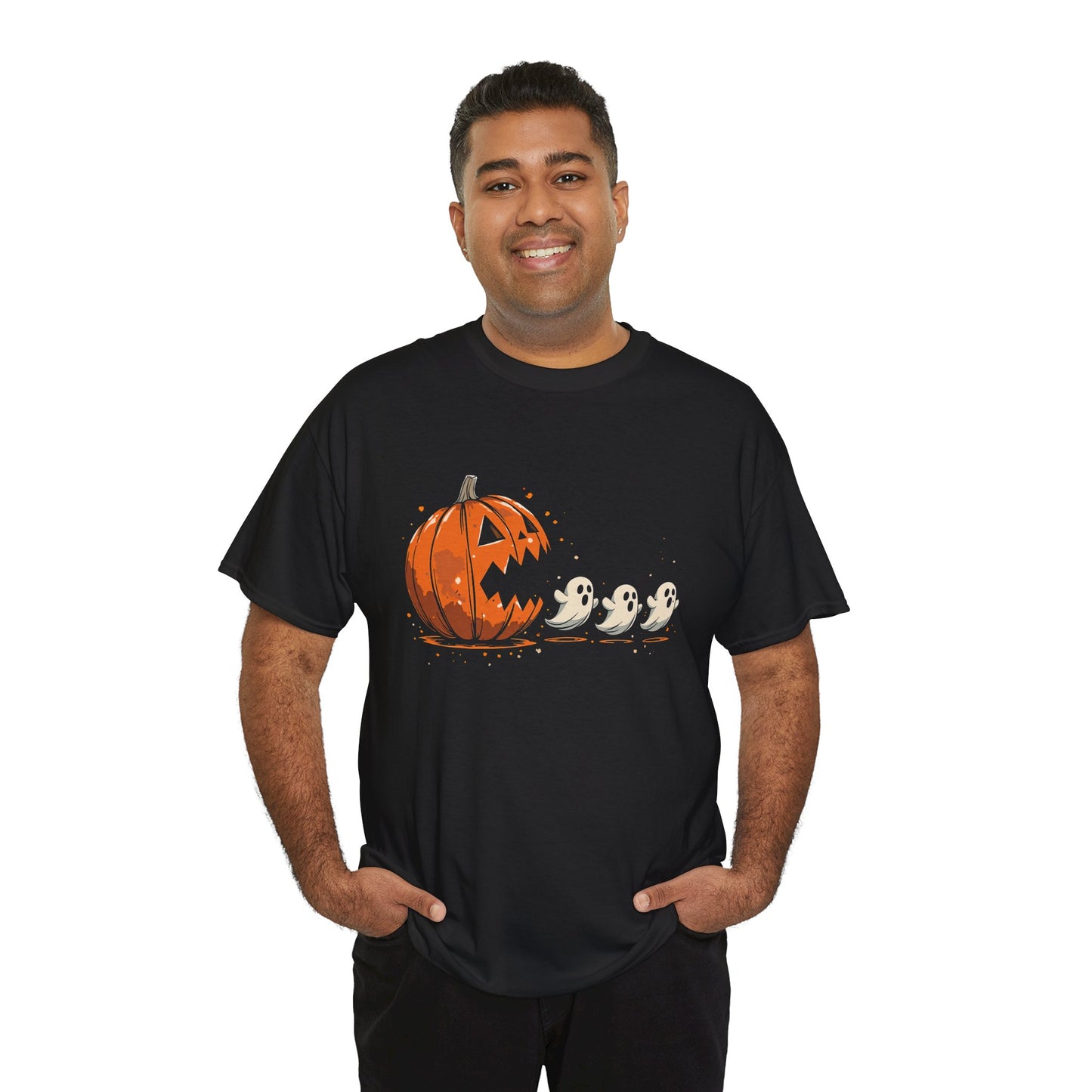 Funny Halloween Pumpkin Chasing Ghost, Retro Funny Boo Ghost Shirt, Spooky Halloween Unisex T-Shirt