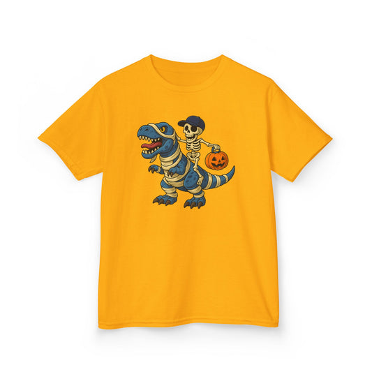 Scary Halloween Dinosaur Kids, Funny Halloween Skeleton Heavy Cotton™ Tee