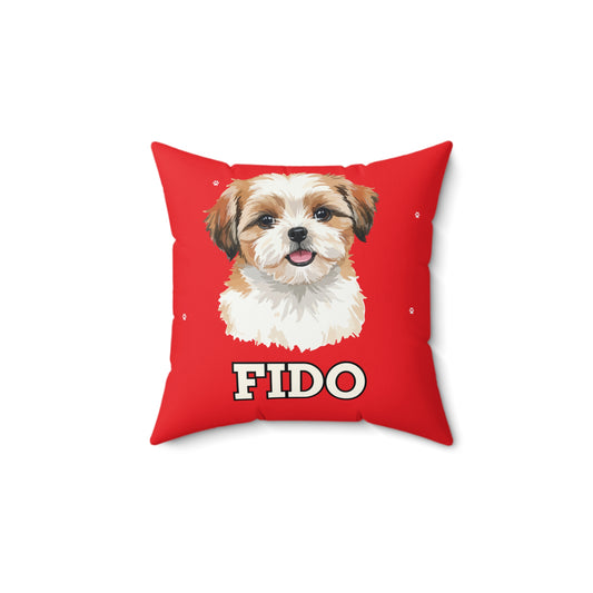 Custom Dog Photo Throw Pillow 🐾 Personalized Pet Portrait Cushion | Unique Dog Lover Gift | Custom Pet Photo Pillow Home Decor Square Poly Canvas Square Pillow