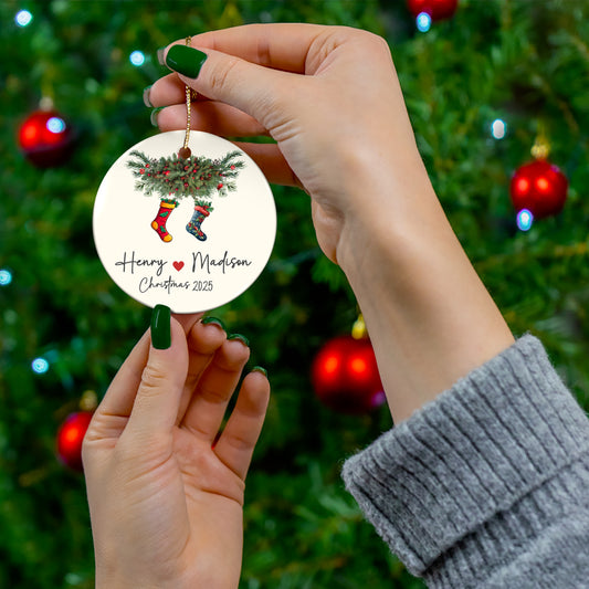 Personalized Couple Christmas Ornament 2025, Custom Couple Christmas 2025 Ornament, New Couple Keepsake Ornament