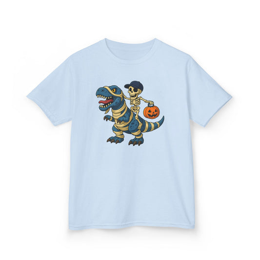 Scary Halloween Dinosaur Kids, Funny Halloween Skeleton Heavy Cotton™ Tee