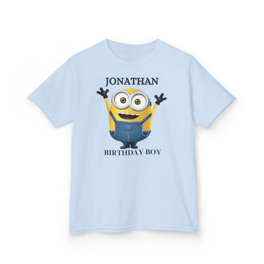 Personalized Minion Birthday T-Shirt, Minion Kids Custom Name T-Shirt, Party Tee, Kids T-Shirt Custom Minion Birthday Tee