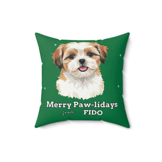 Custom Dog Photo Throw Pillow 🐾 Personalized Pet Portrait Cushion | Unique Dog Lover Gift | Custom Pet Photo Pillow Home Decor Square Poly Canvas Square Pillow